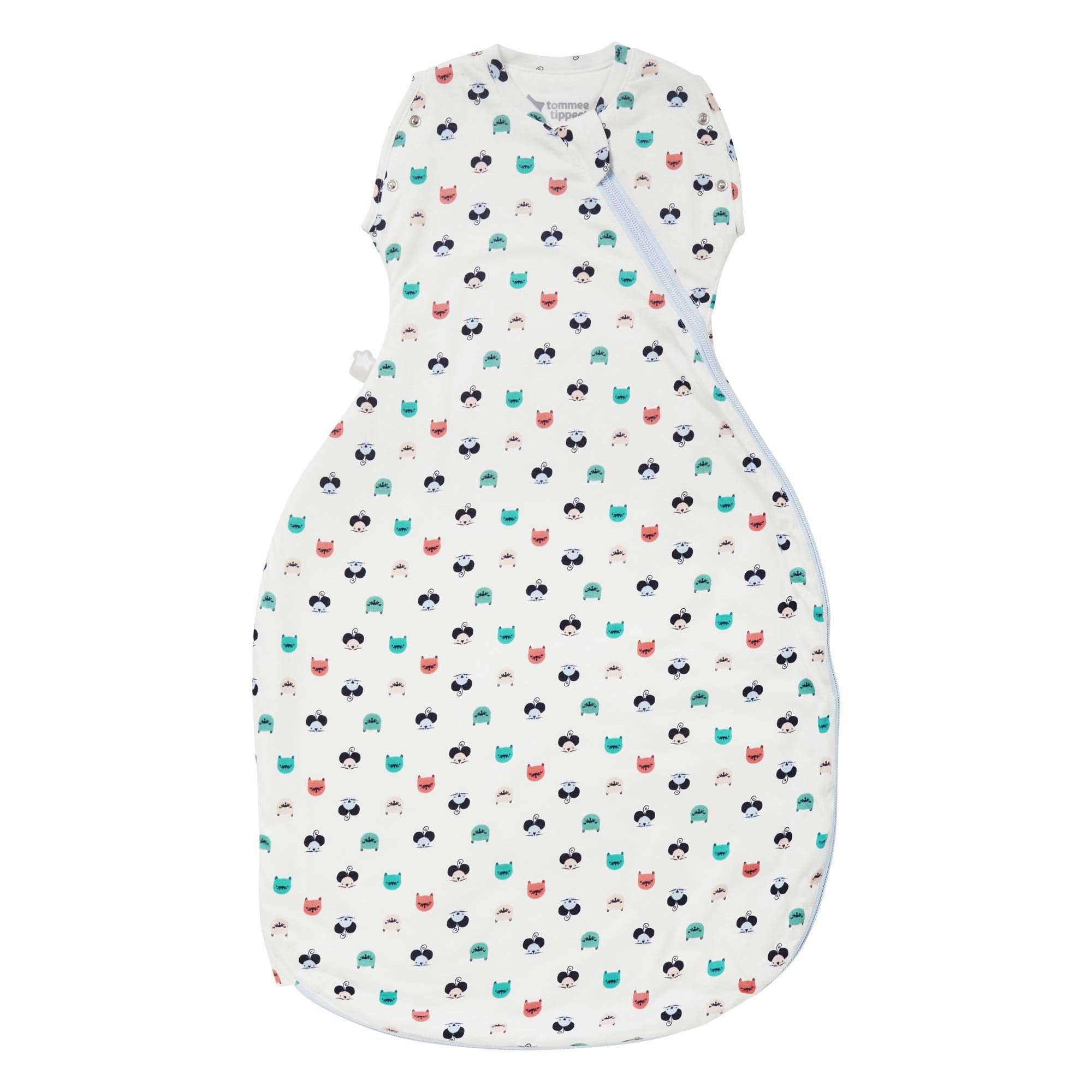 Tommee Tippee Baby Sleep Bag, The Original Grobag Snuggle, Soft Cotton-Rich Fabric, 3-9m, 1.0 Tog, Cat and Mouse