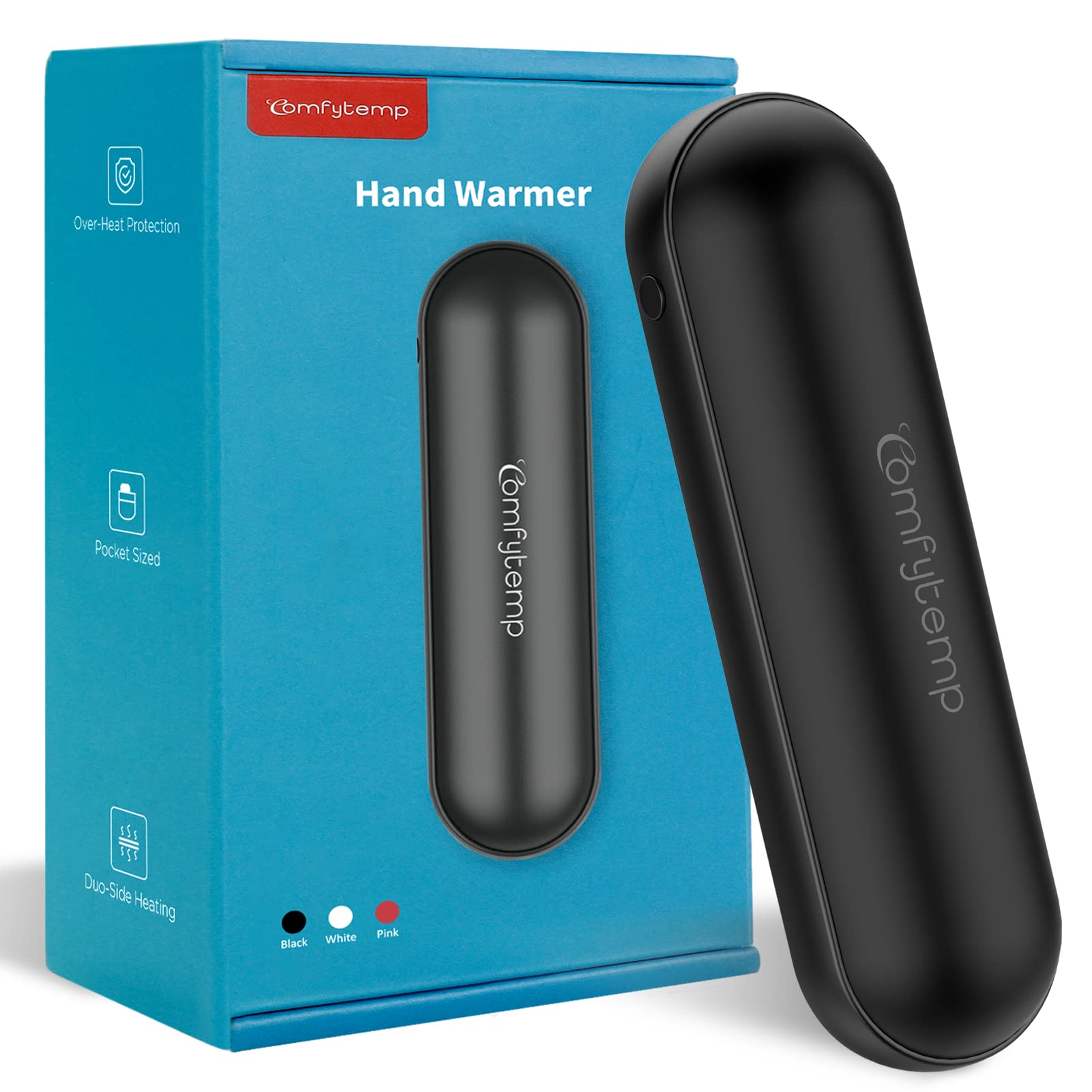 Hand Warmers Rechargeable, 4500mAh Electric Hand Warmer Power Bank, Reusable USB Handwarmer, Portable Pocket Warmers for Women, Men Winter Gifts by Comfytemp