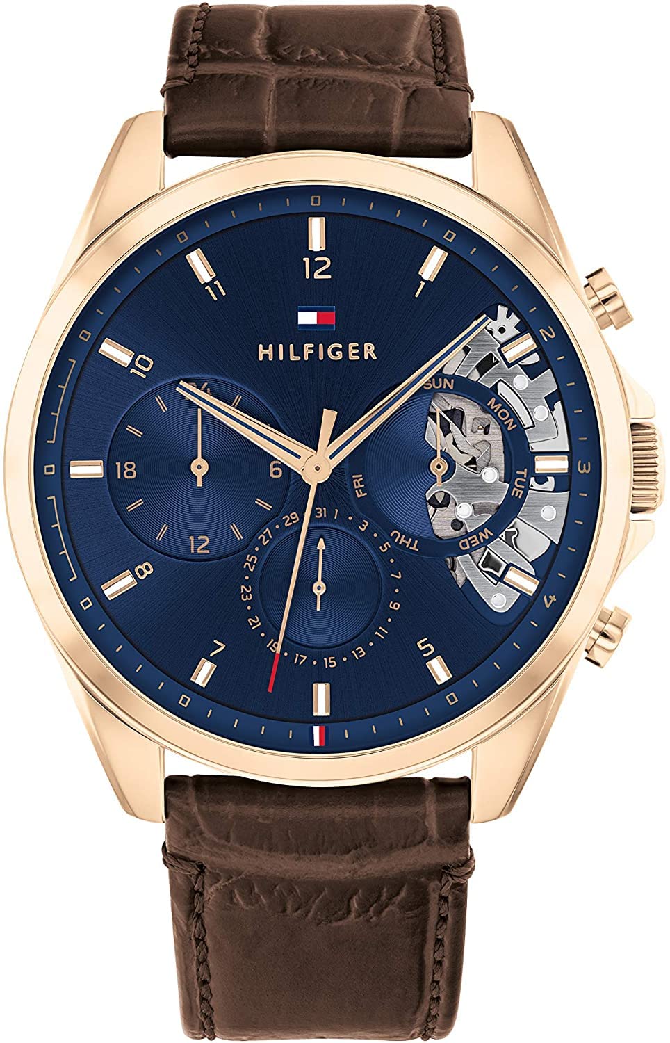 Tommy Hilfiger Men's Multi Dial Quartz Watch Baker with Leather Strap