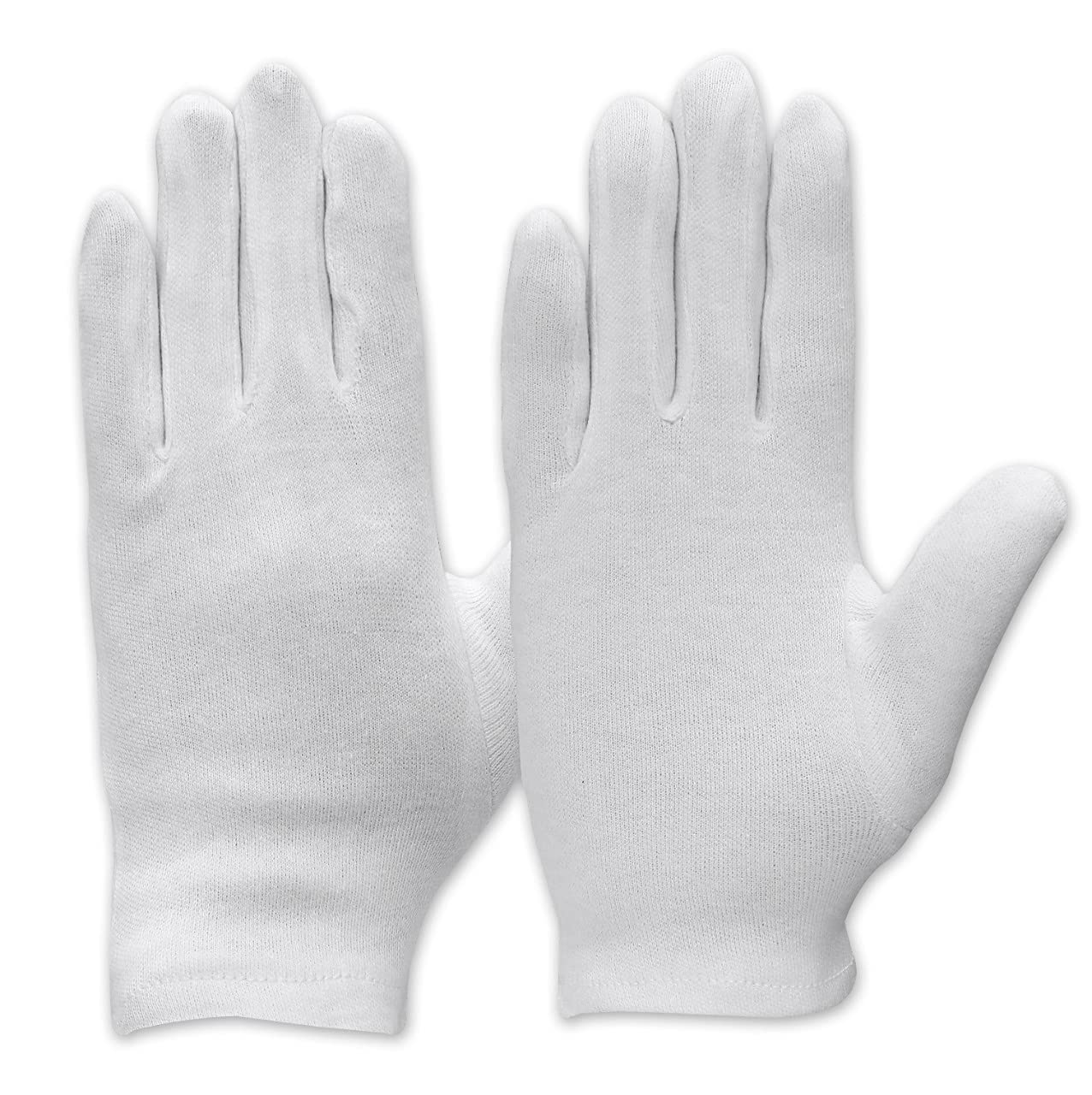 Zeniqe White Cotton Gloves (Large), 12 pair of Premium Quality Soft Moisturizing Gloves, Comfortable and Breathable Work Gloves for Eczema and Dry Hands