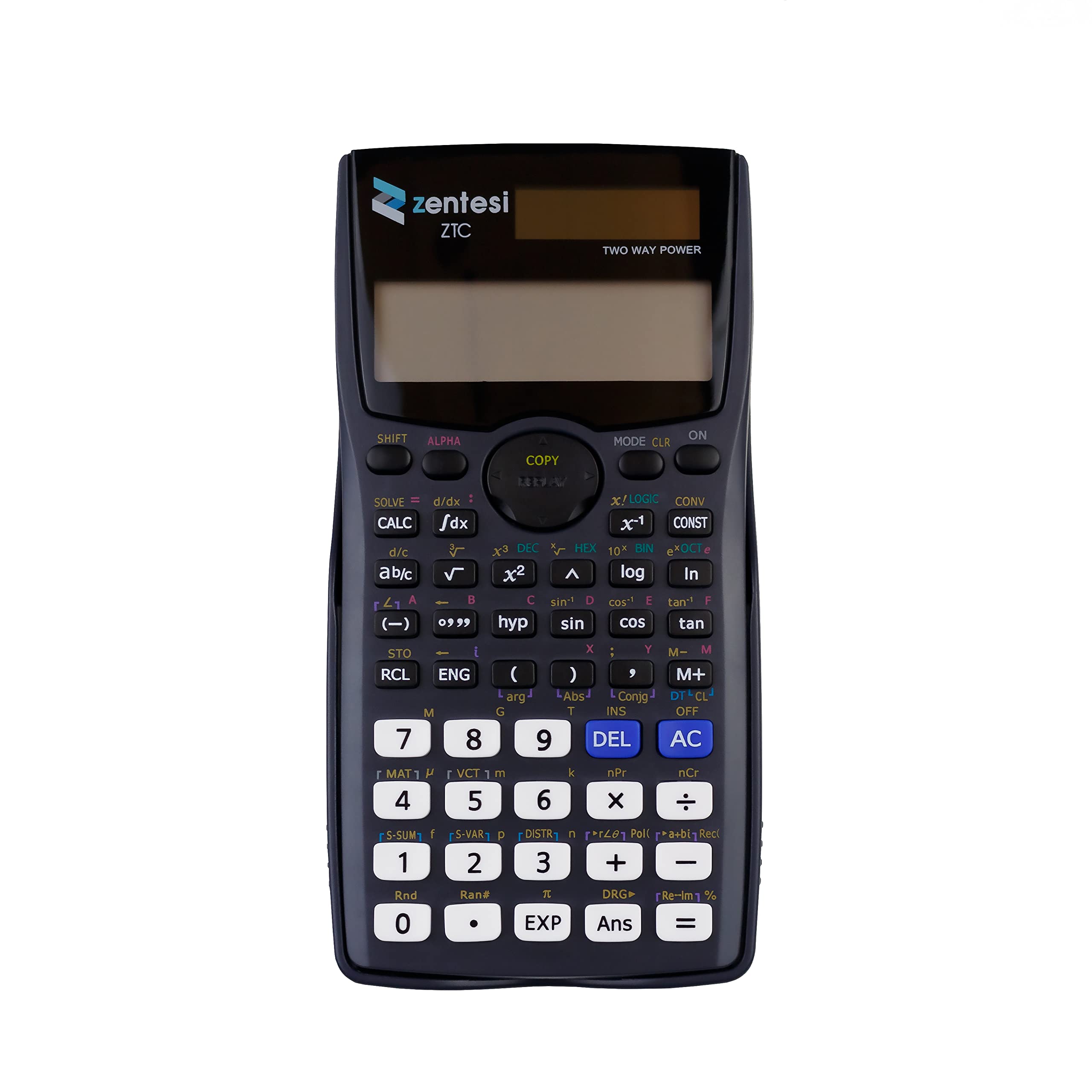 Zentesi Scientific Calculator For Secondary School with Solar Power. Perfect for GCSE, A Level Maths, Office Stationary Set & Supplies - 401 Functions, 12 Digit & 2 Line Display