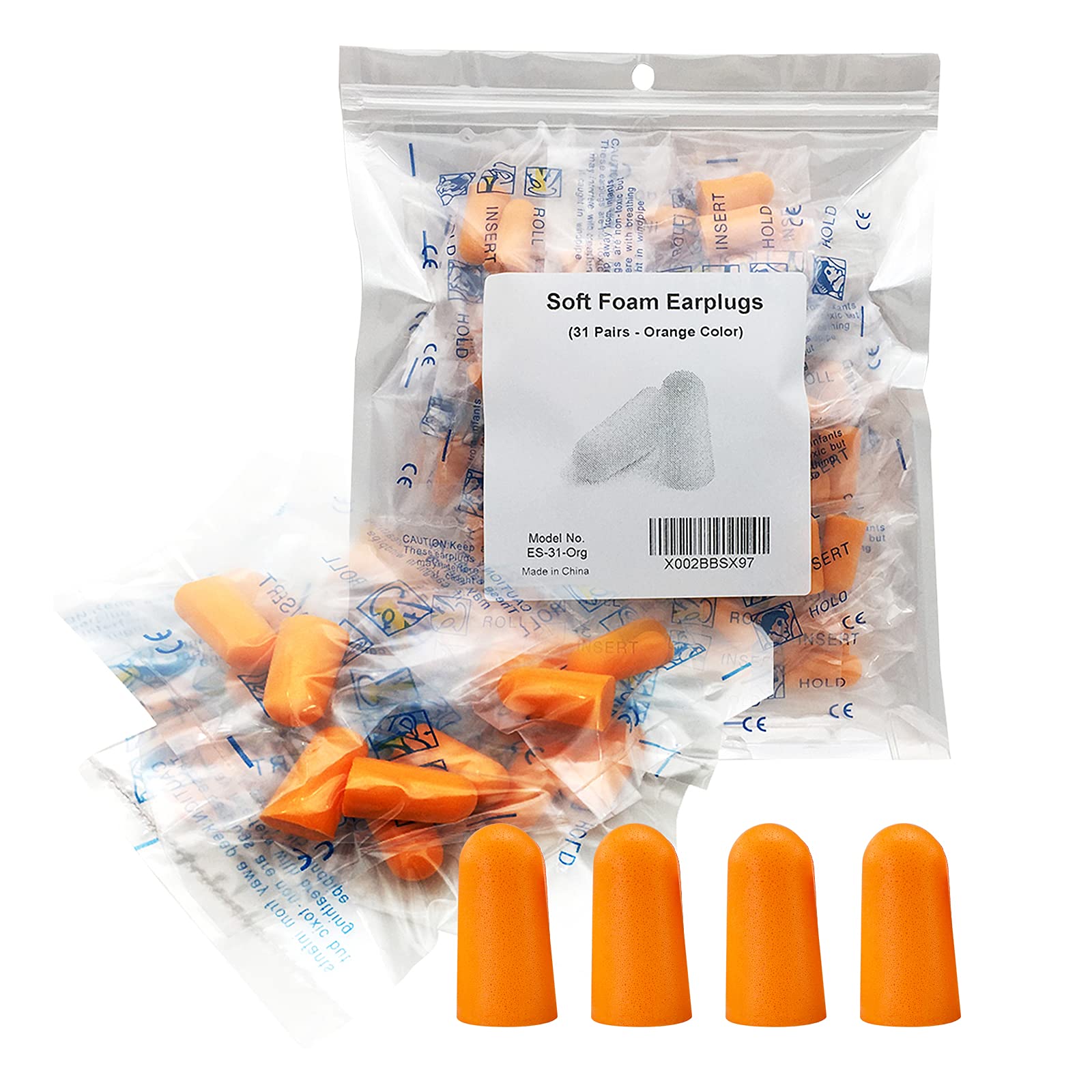 31 Pairs Earplugs for Noise Cancelling Ultra Soft Foam Ear Plugs for Sleeping Snoring Noise Cancel Reusable Earplugs