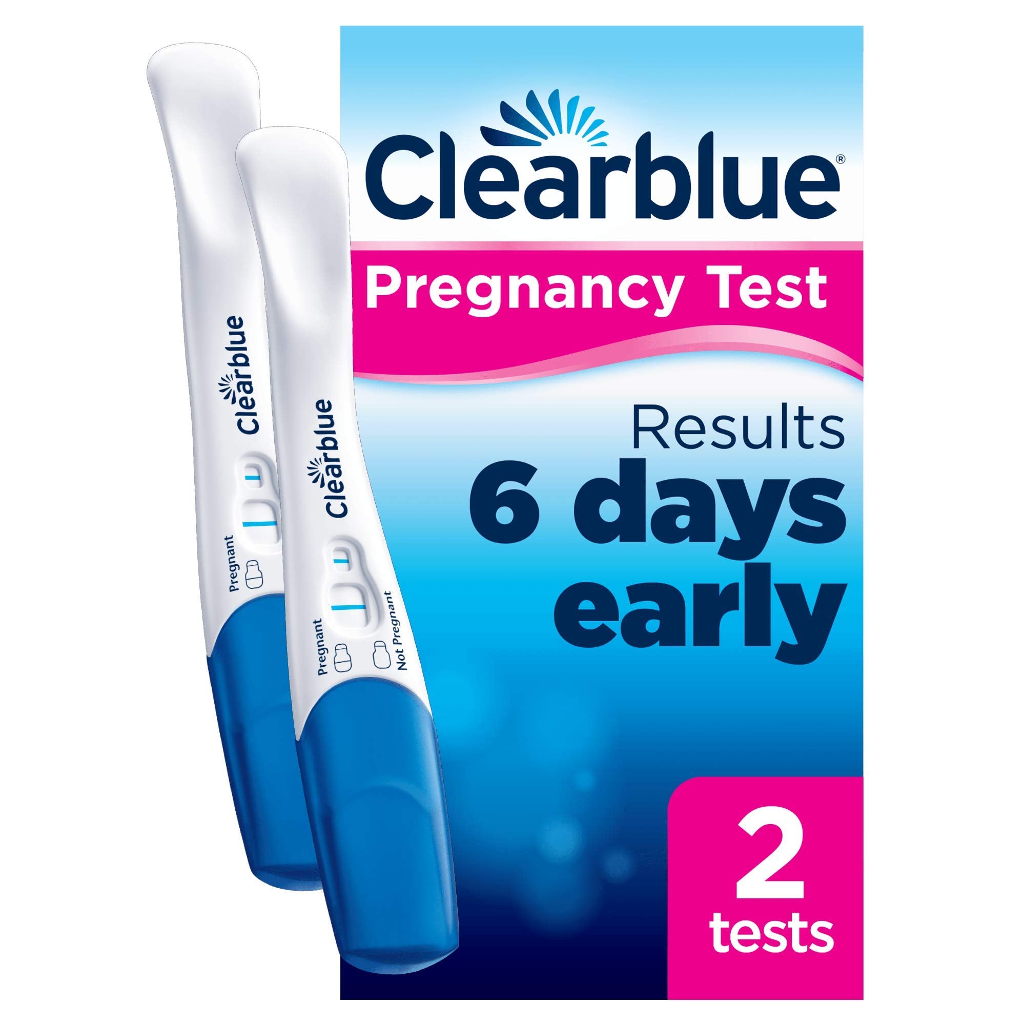 Clearblue Early Detection Pregnancy Test - Ultra Early (10 mIU), Results 6 Days Early, 2 Tests