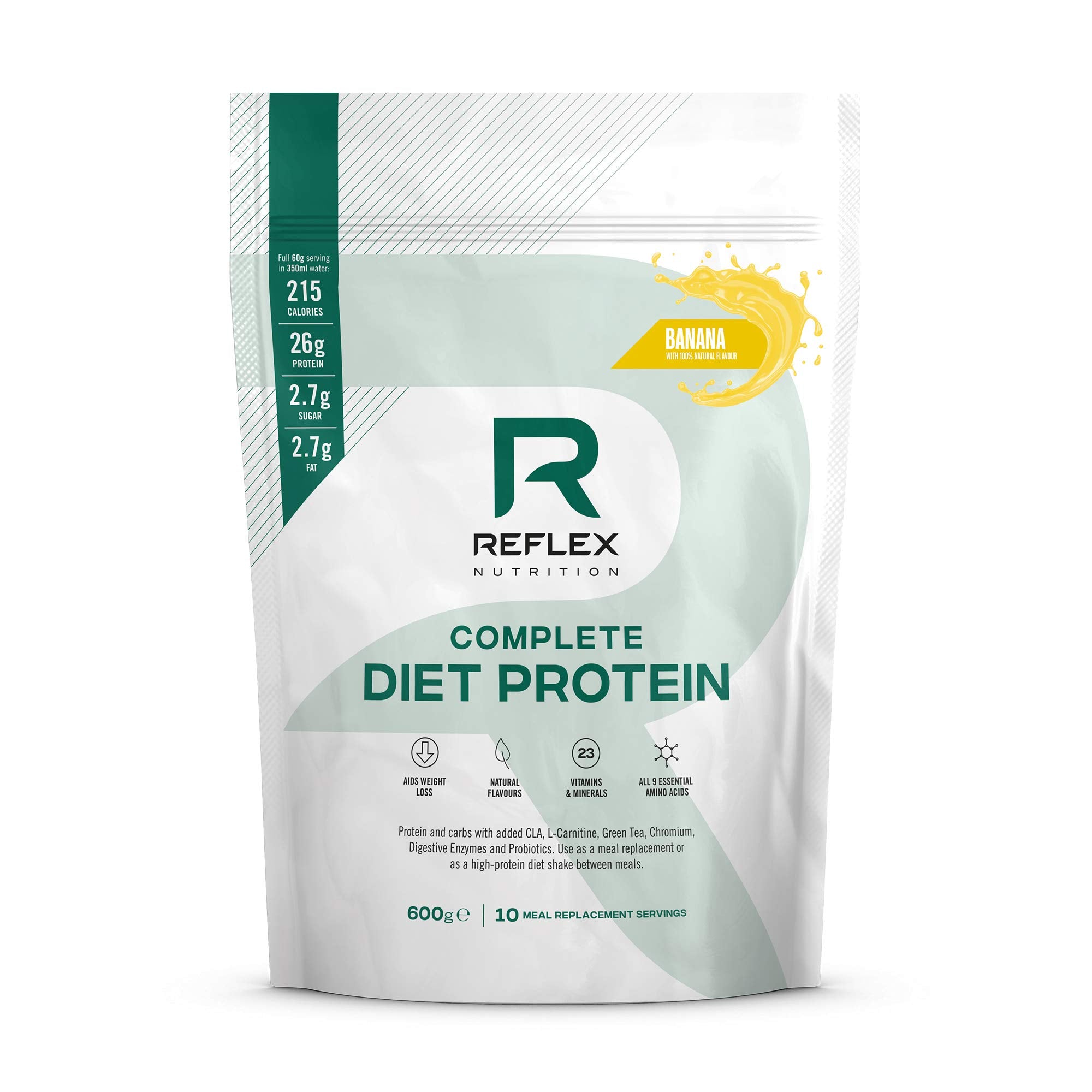 Reflex Nutrition Diet Shake | Diet Meal Replacement Shake | 108 Calories | Diet Protein Powder (Banana) (600g)