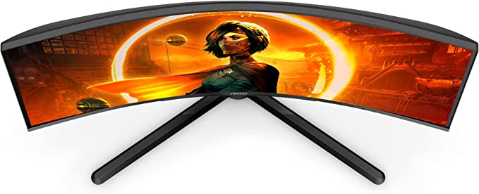 AOC Gaming C32G3AE - 32 inch FHD Curved Monitor, 165Hz, 1ms MPRT, VA, Gsync, Freesync, Speakers, Low Input lag, (1920x1080 @ 165Hz, 300 cd/m², DP 1.2 x 1 / HDMI 1.4 x 2)