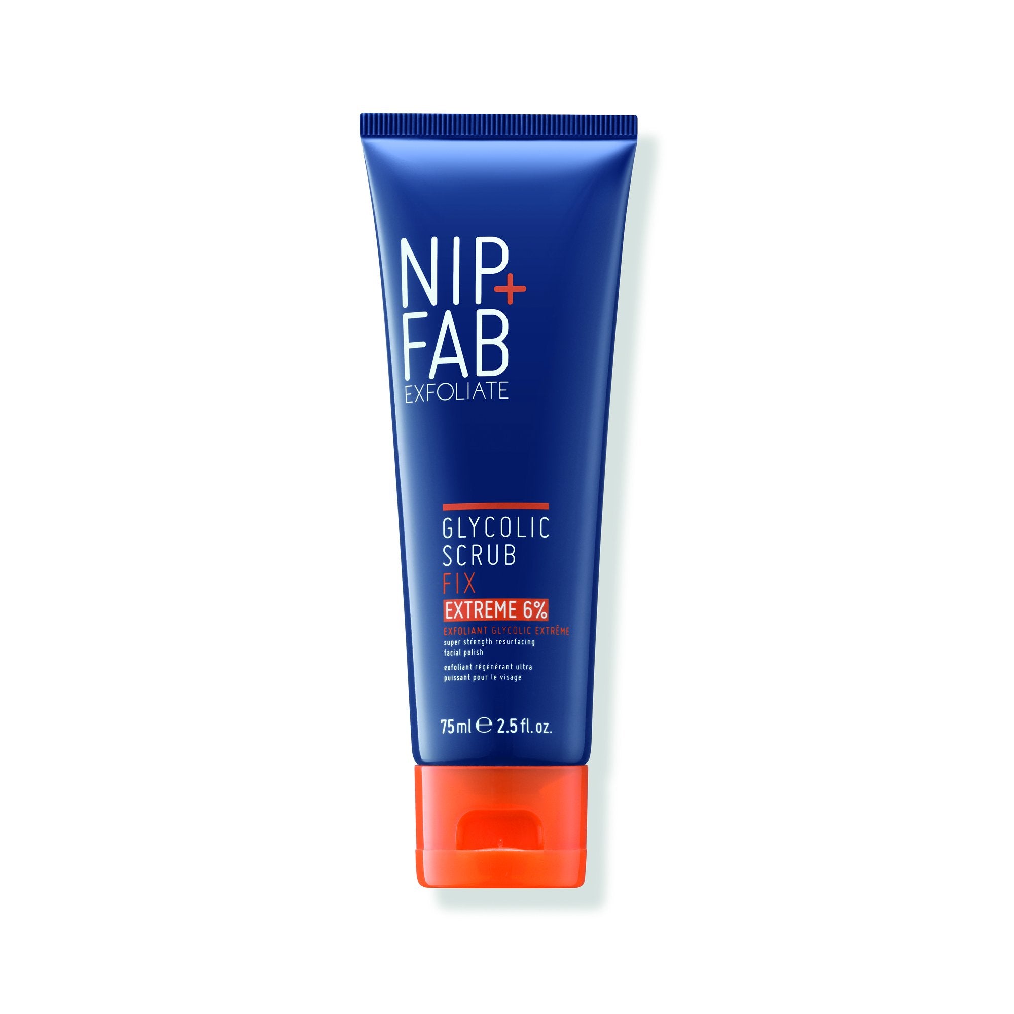 Nip+Fab Glycolic Acid Fix Face Scrub Extreme with Salicylic Acid | Aloe Vera AHA/BHA Exfoliating Facial Cleanser Polish for Refining Pores Skin Brightening | 75 ml 2.5 fl oz | Vegan & Cruelty-Free