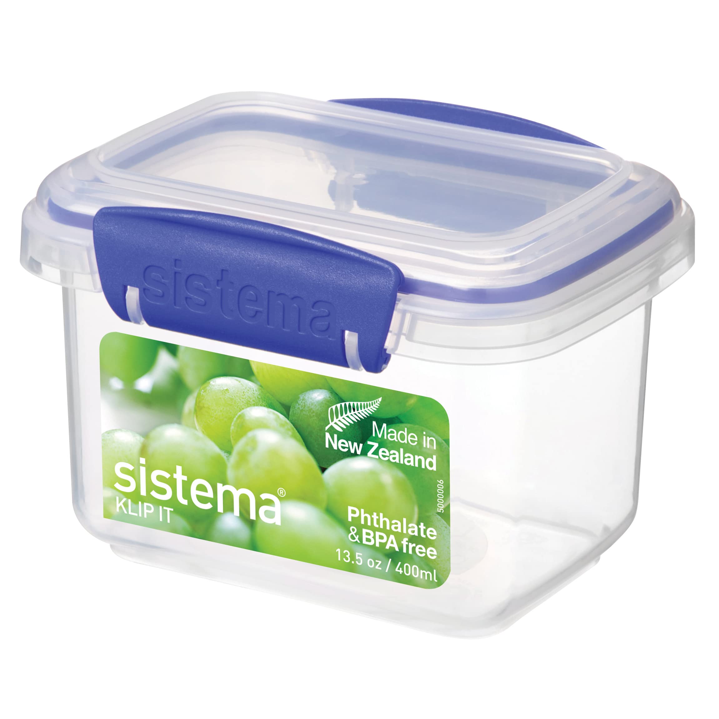 Sistema 1540ZS KLIP IT Food Storage Container with Clip, Blue, 400 ml
