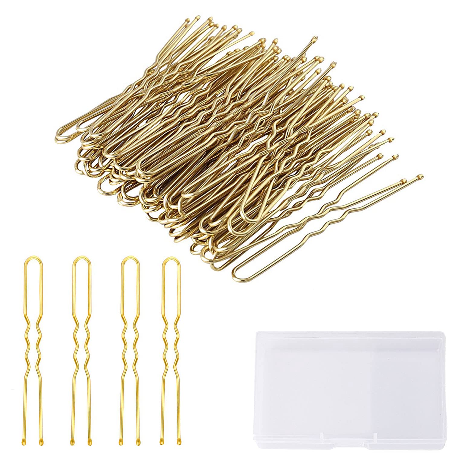 Blonde U Shaped Hair Pins Bobby Pins, Bun Pins Hairpins Hair Styling Pins Hair Clips for Women Girls Thin Thick Fine Hair (100pcs)