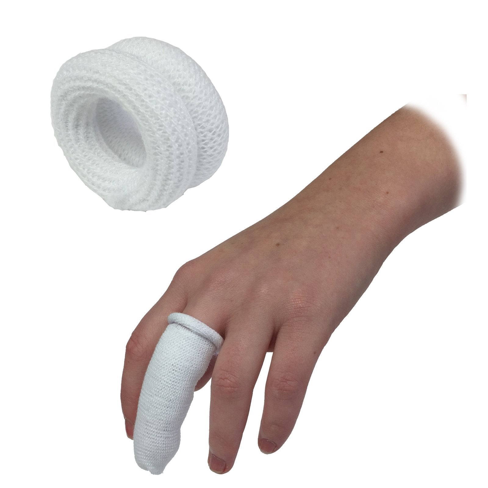 Qualicare 25 PACK FIRST AID FINGER ROLL BOBS COT BUDDIES TUBULAR BANDAGE DRESSINGS WHITE