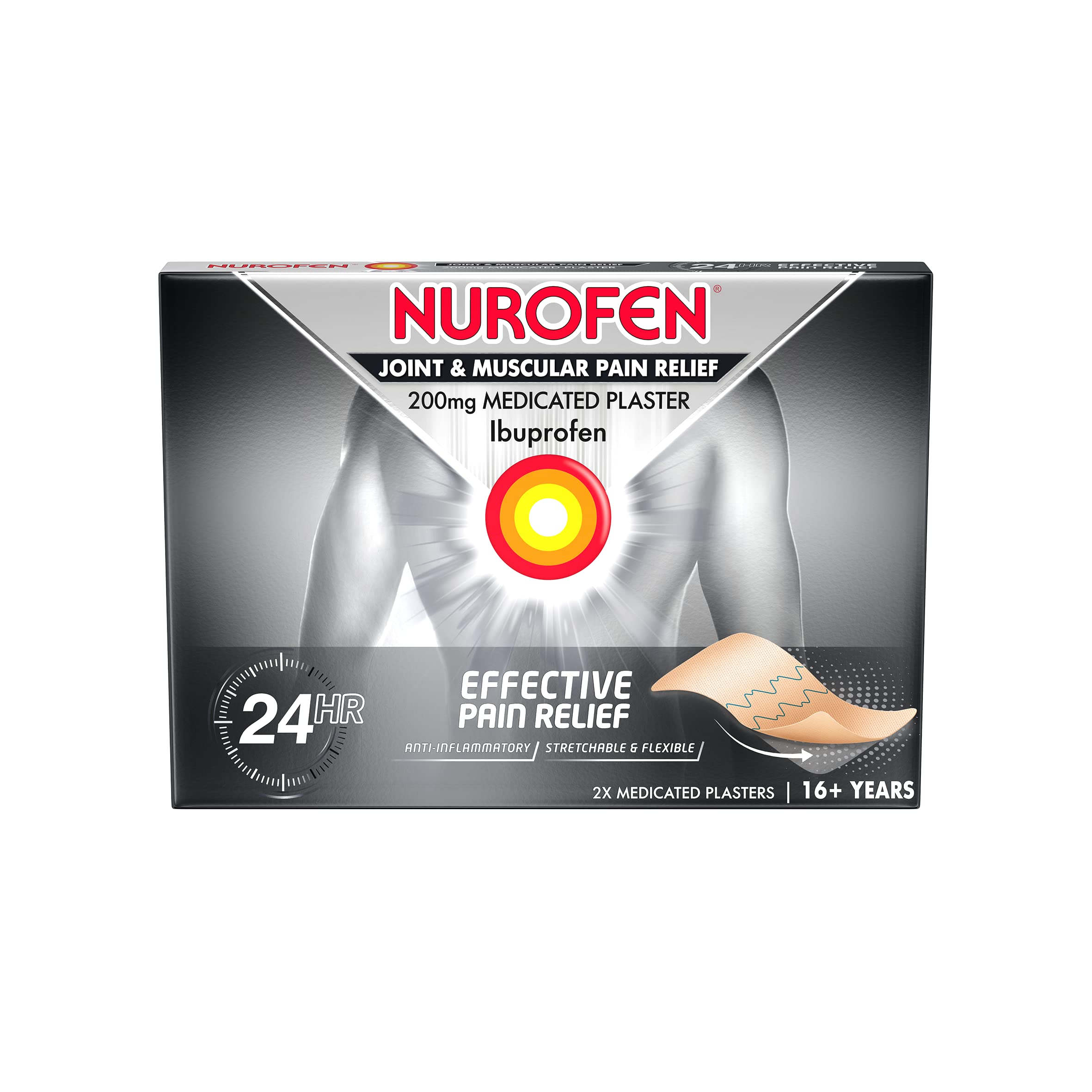 Nurofen Joint and Muscular Pain Relief Medicated Plasters, 2 Plasters