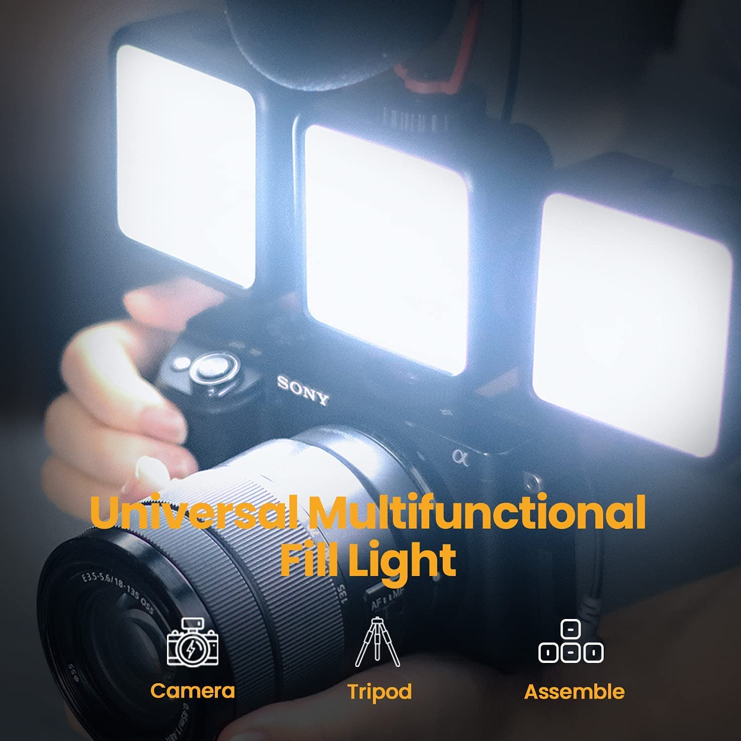 AgoKud LED Video Light + Micro Stent, Portable Photography Lighting 3000 CY Rechargeable , 3200-5600K Bi-Color Brightness Adjustable (VL81)