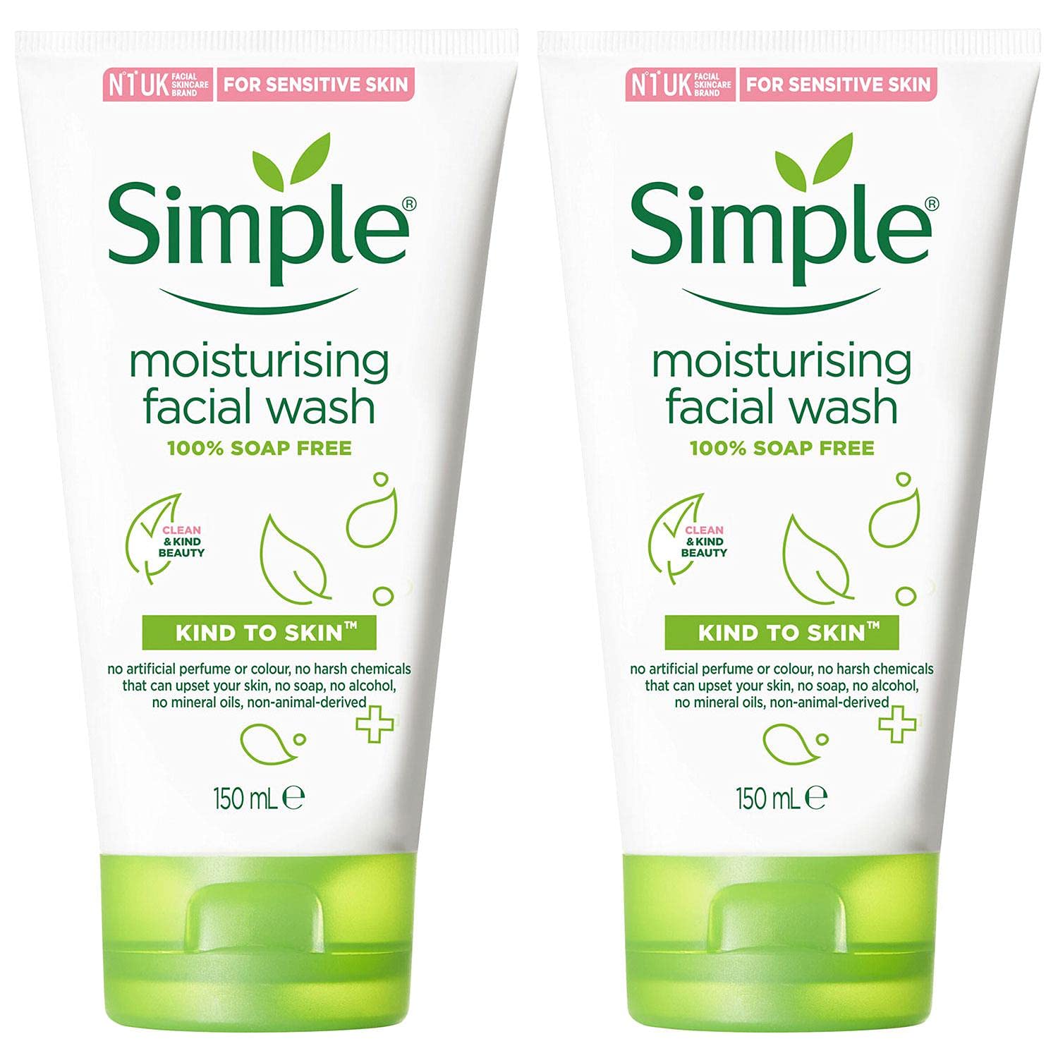 Simple Kind to Skin Moisturising Facial Wash (150ml) - Pack of 2