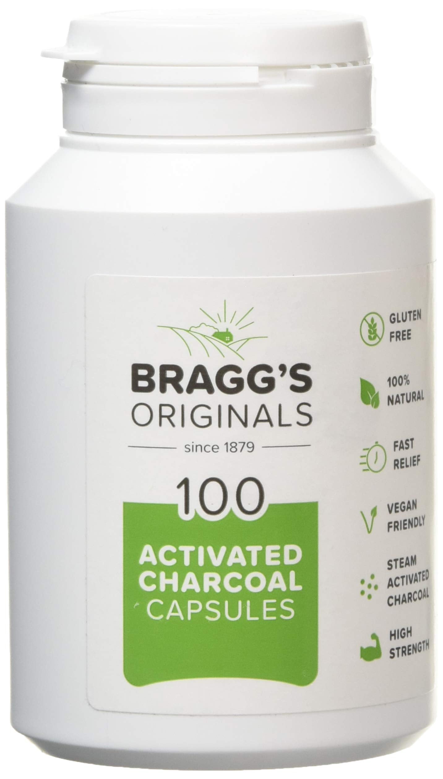 J.L Bragg's Vegetarian Activated Charcoal 100 Capsules