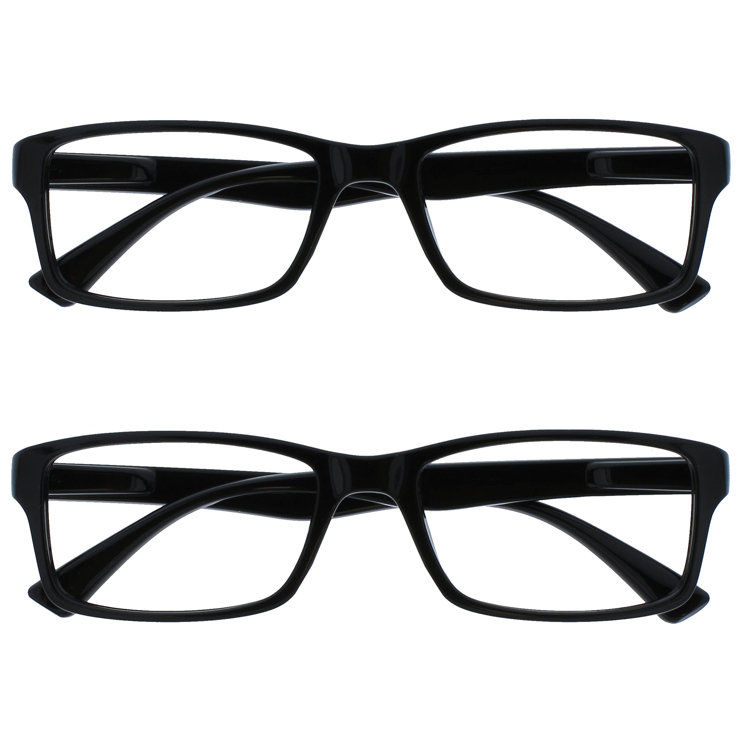 The Reading Glasses Company Black Readers Value 2 Pack Mens Womens UVR2092BK +2.00