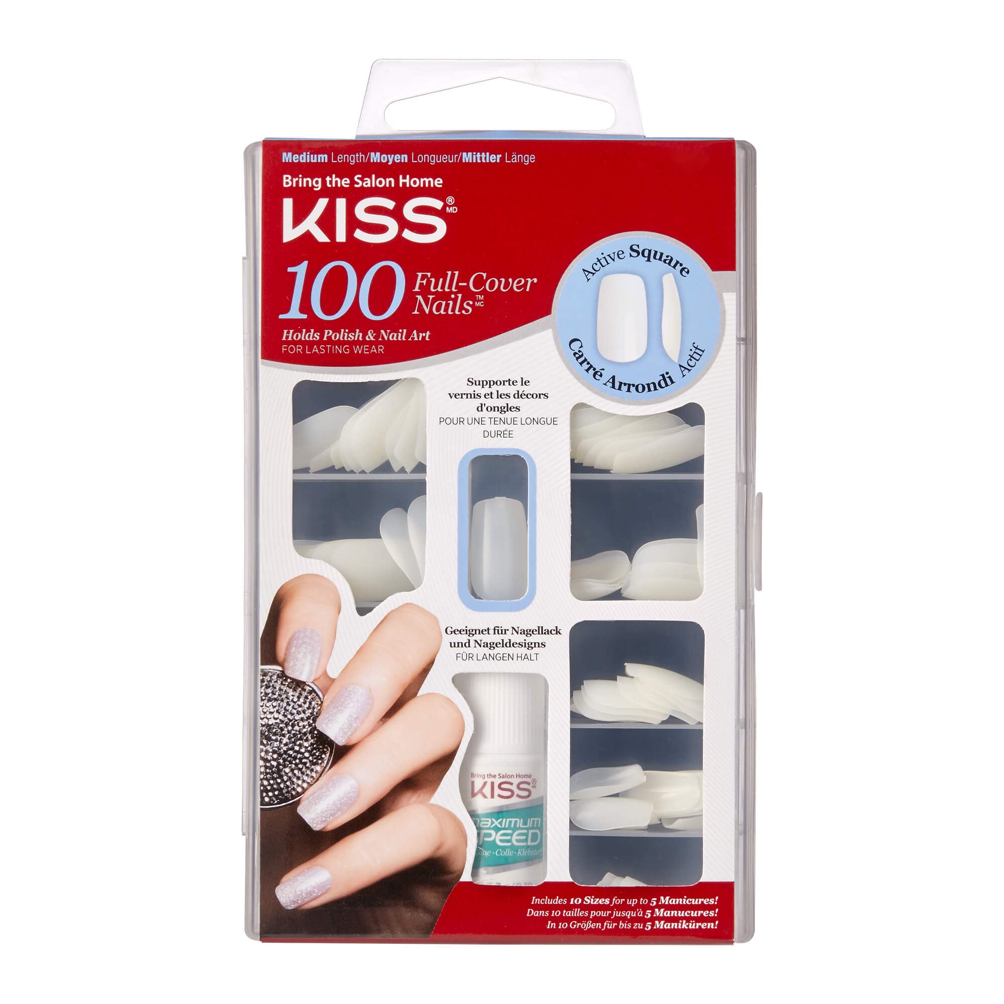 KISS Active Square Nails - Pack of 100