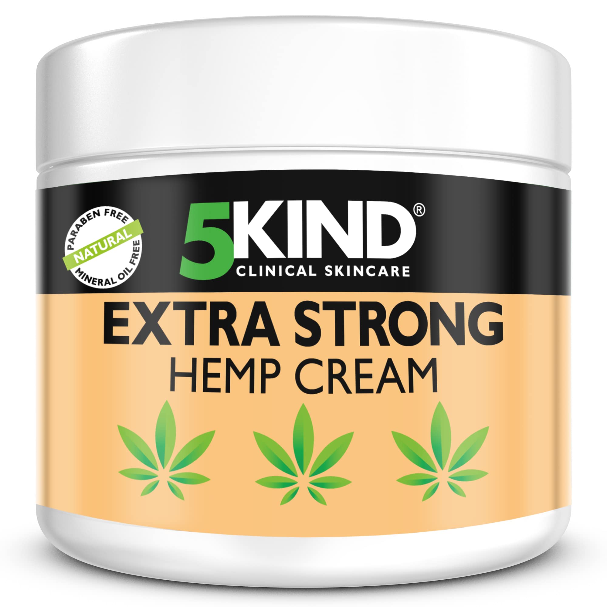 Extra Strong Hemp Joint & Muscle Active Relief Cream- High Strength Hemp Oil Formula Rich in Natural Extracts by 5kind. Soothe Feet, Knees, Back, Shoulders and Help to Ease Tension and Stress