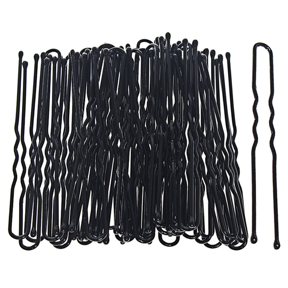 nuoshen ofoen 50 Pieces Long Hair Pins, Bun Pins Styling Bobby Hair Slides Grips Clips Black