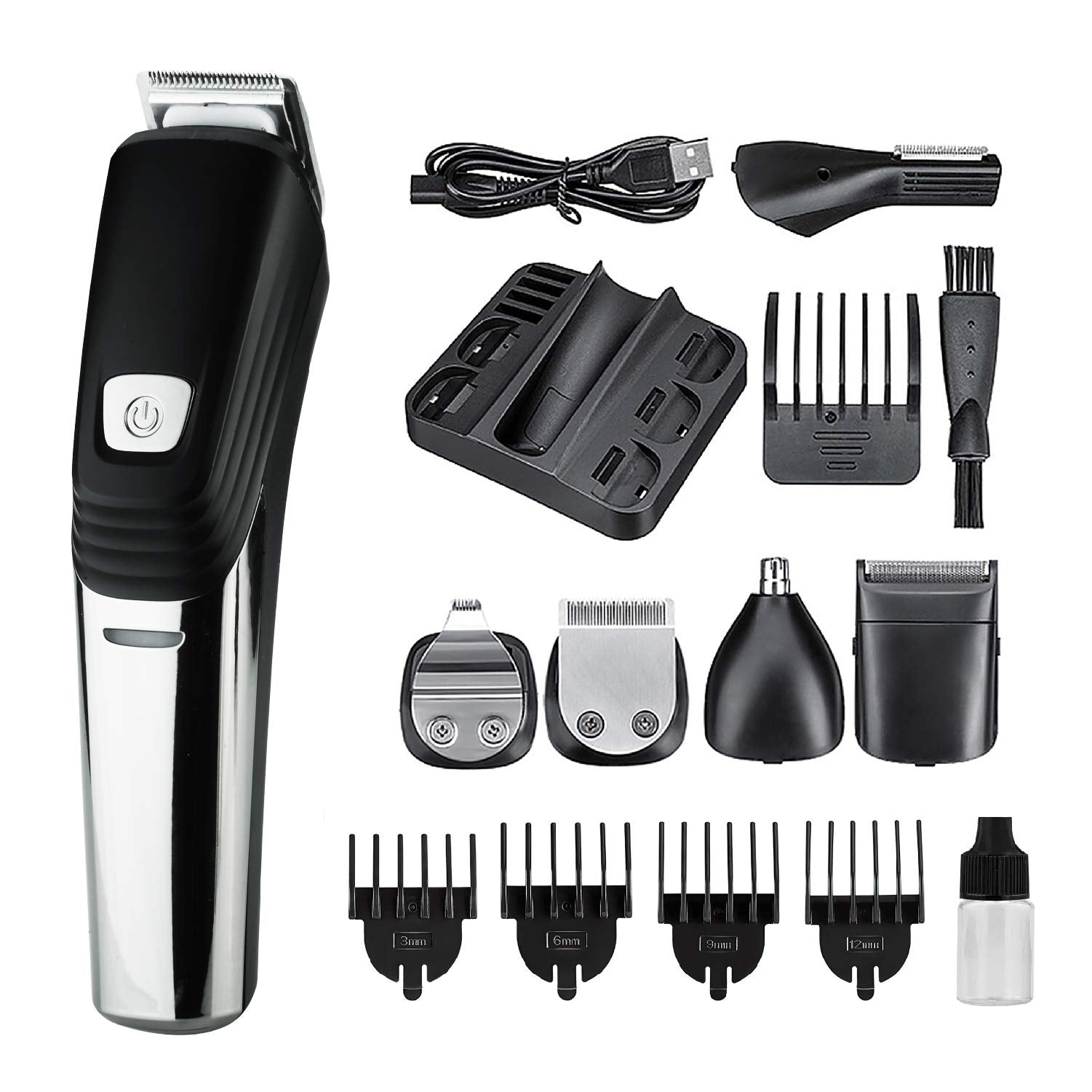 PIPROX Electric Hair Clippers, Professional Cordless Hair Trimmer Beard Shaver, 6 in 1 USB Rechargeable Hair Cutting Kit for Men