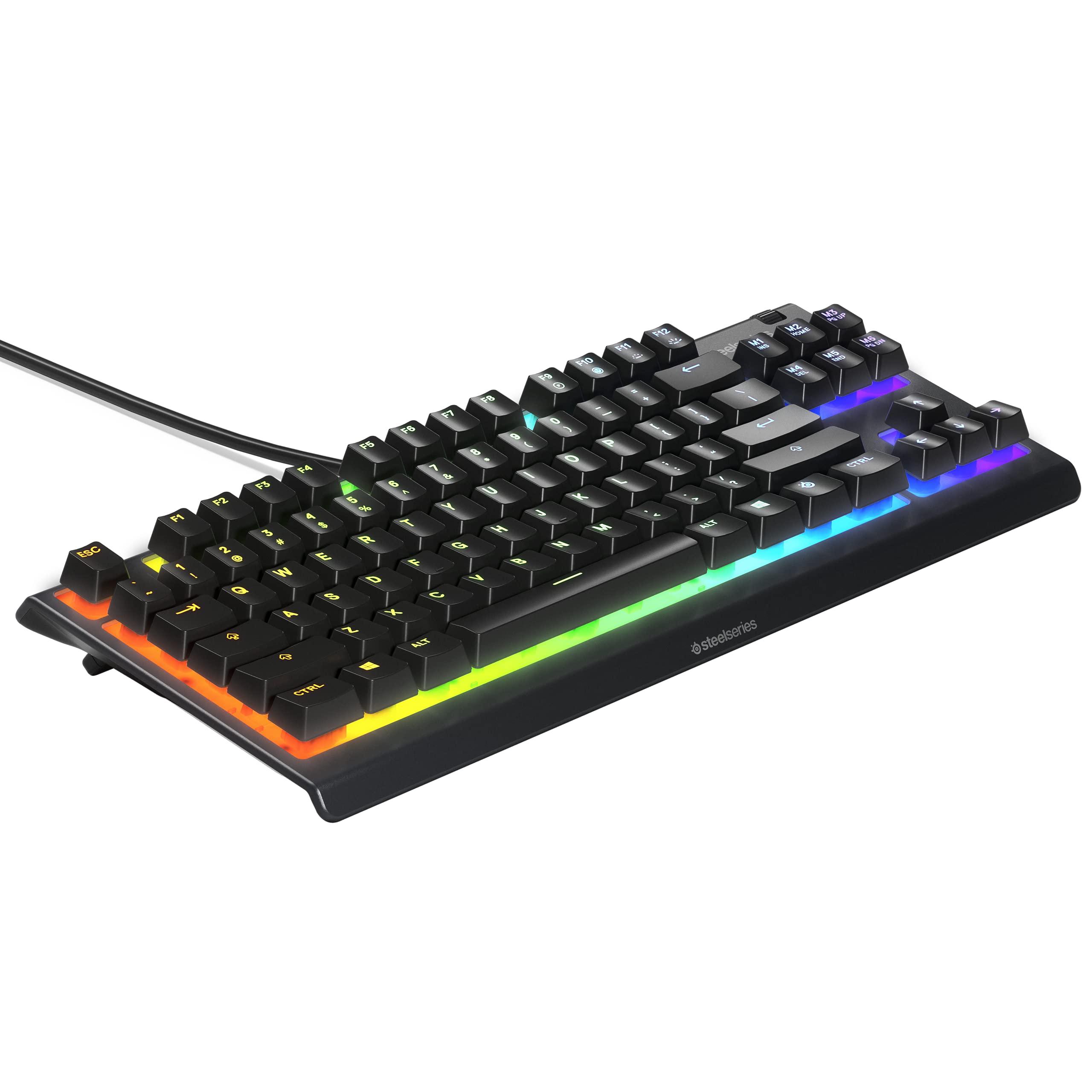 SteelSeries Apex 3 TKL - RGB Gaming Keyboard - Tenkeyless Compact Esports Form Factor - 8-Zone RGB Illumination - IP32 Water & Dust Resistant - English QWERTY Layout