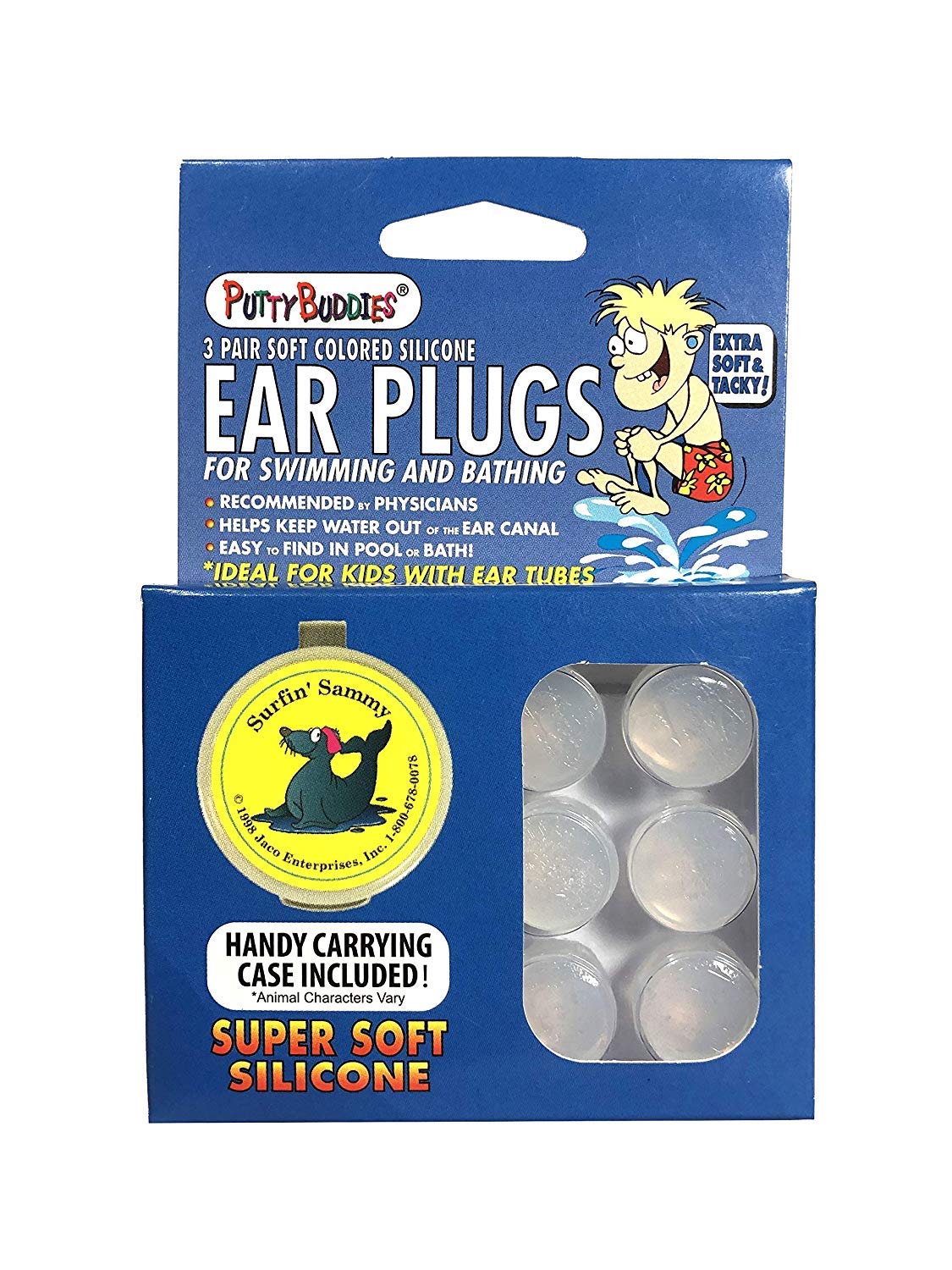 Putty Buddies original ear plugs 3 pairs/pack (Clear, 1 Pack (3 Pairs))