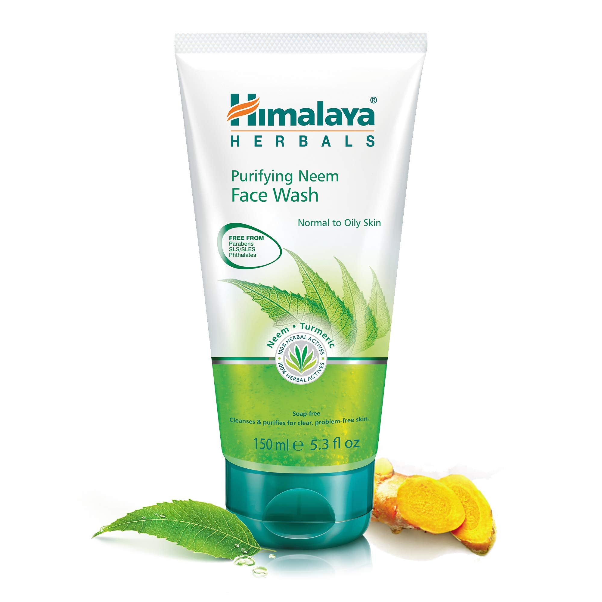 Himalaya Herbals Purifying Neem Face Wash Gel | Natural Moisturising Facial Cleanser with Goodness of Neem and Turmeric |Soap-Free Herbal Formulation -150ml