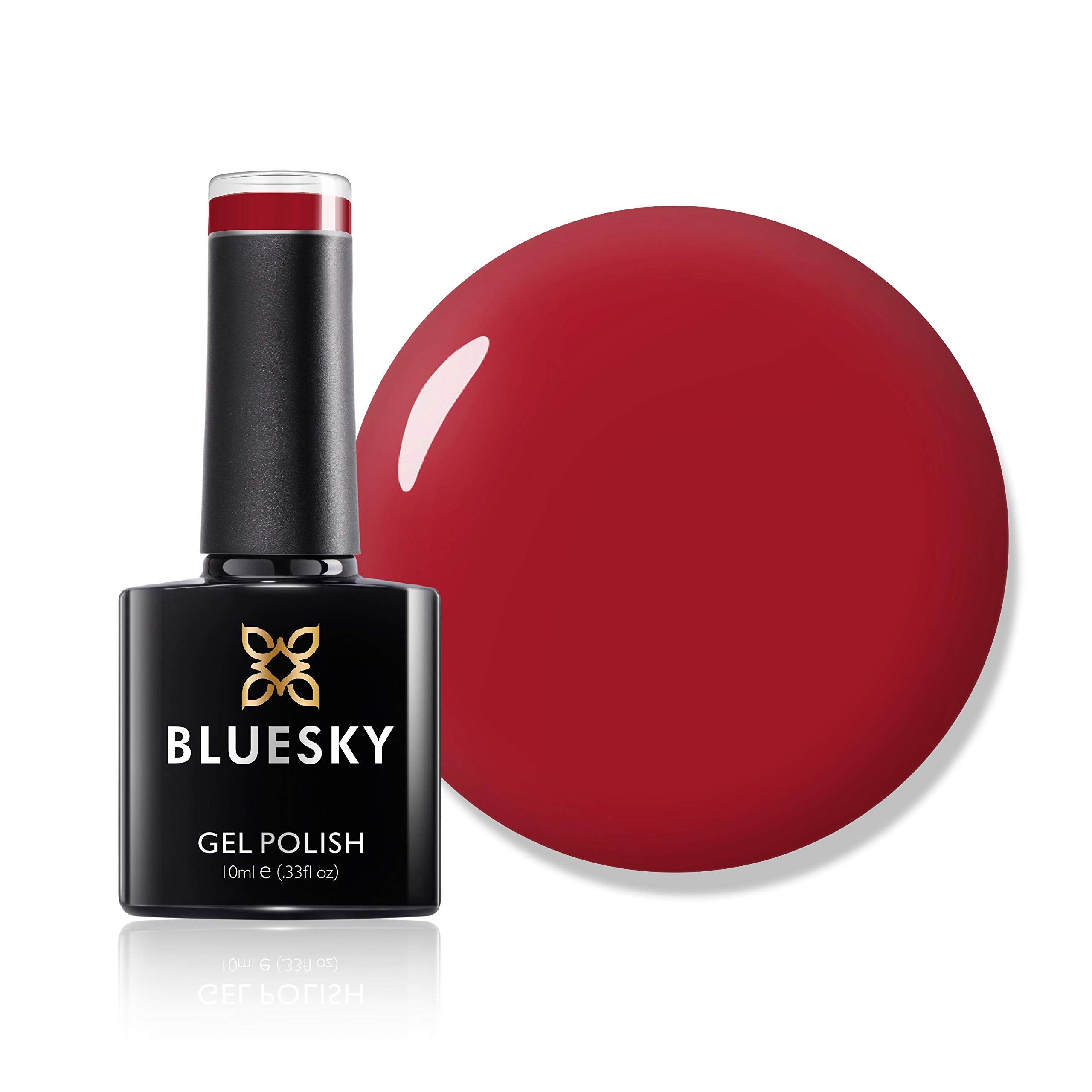 Bluesky Gel Nail Polish, Pillar Box Red D160, Bright, Colour, Dark, Love, Red,Winter Long Lasting, Chip Resistant, 10 ml (Requires Drying Under UV LED Lamp)