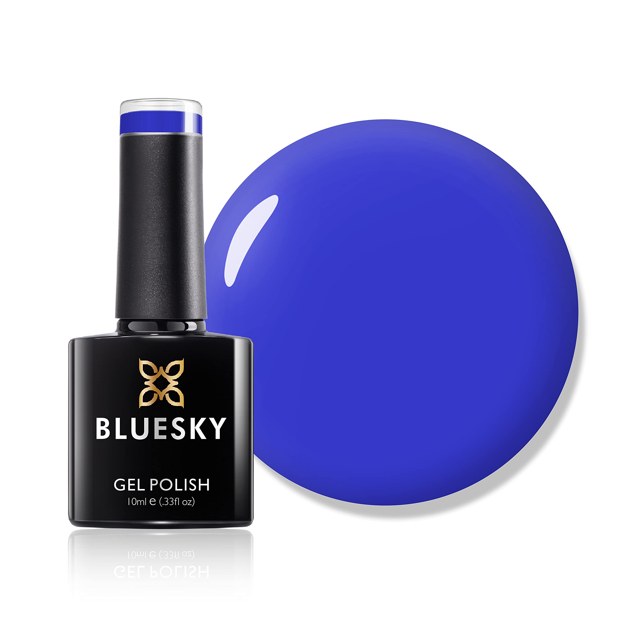 Bluesky Gel Nail Polish, Blue Eyeshadow 80639, Bright Blue, Navy, Long Lasting, Chip Resistant, 10 ml (Requires Drying Under UV LED Lamp)