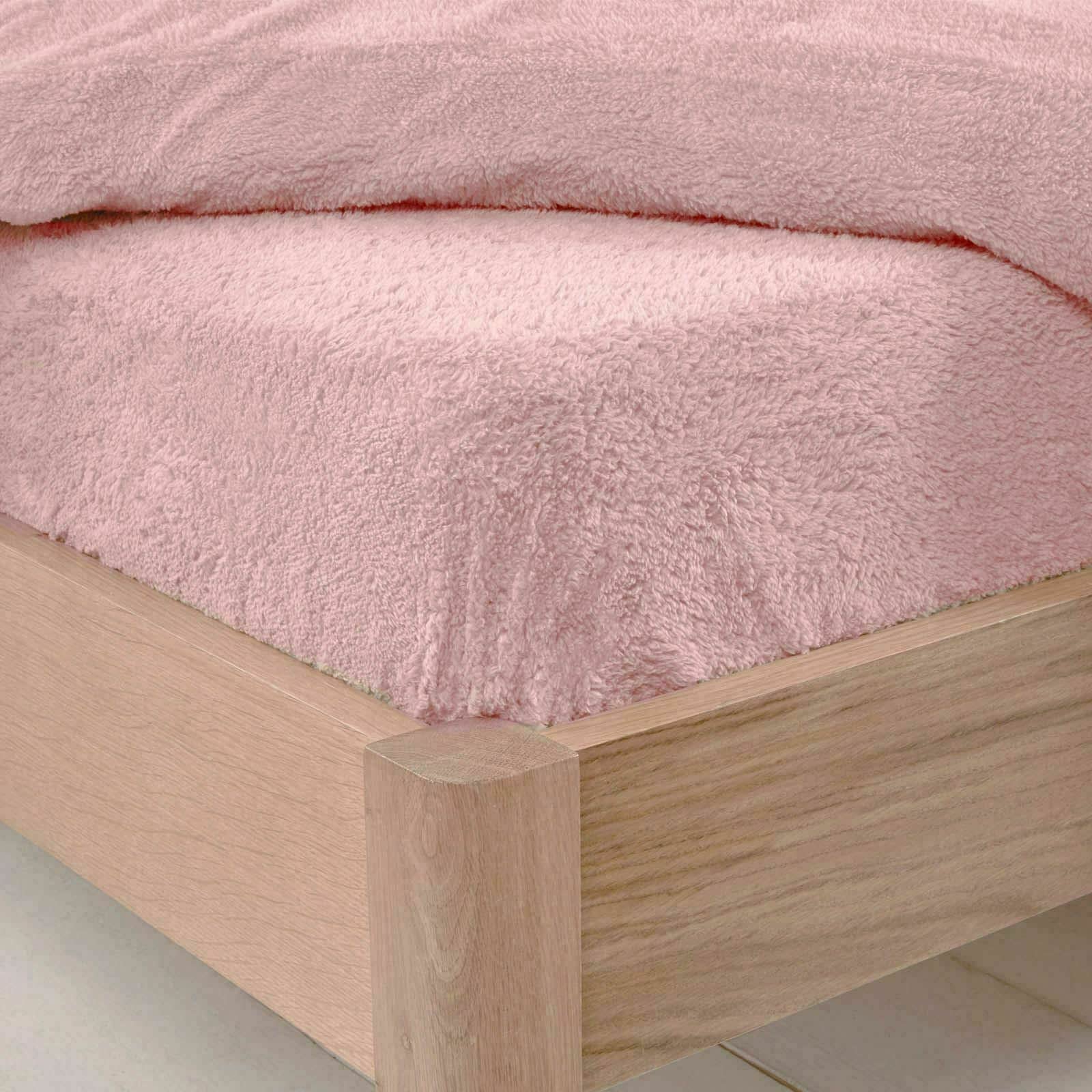 Lifestyle Production @ Super Soft Teddy Fleece Fitted Sheet ,Warm Cosy (Pink, Double)