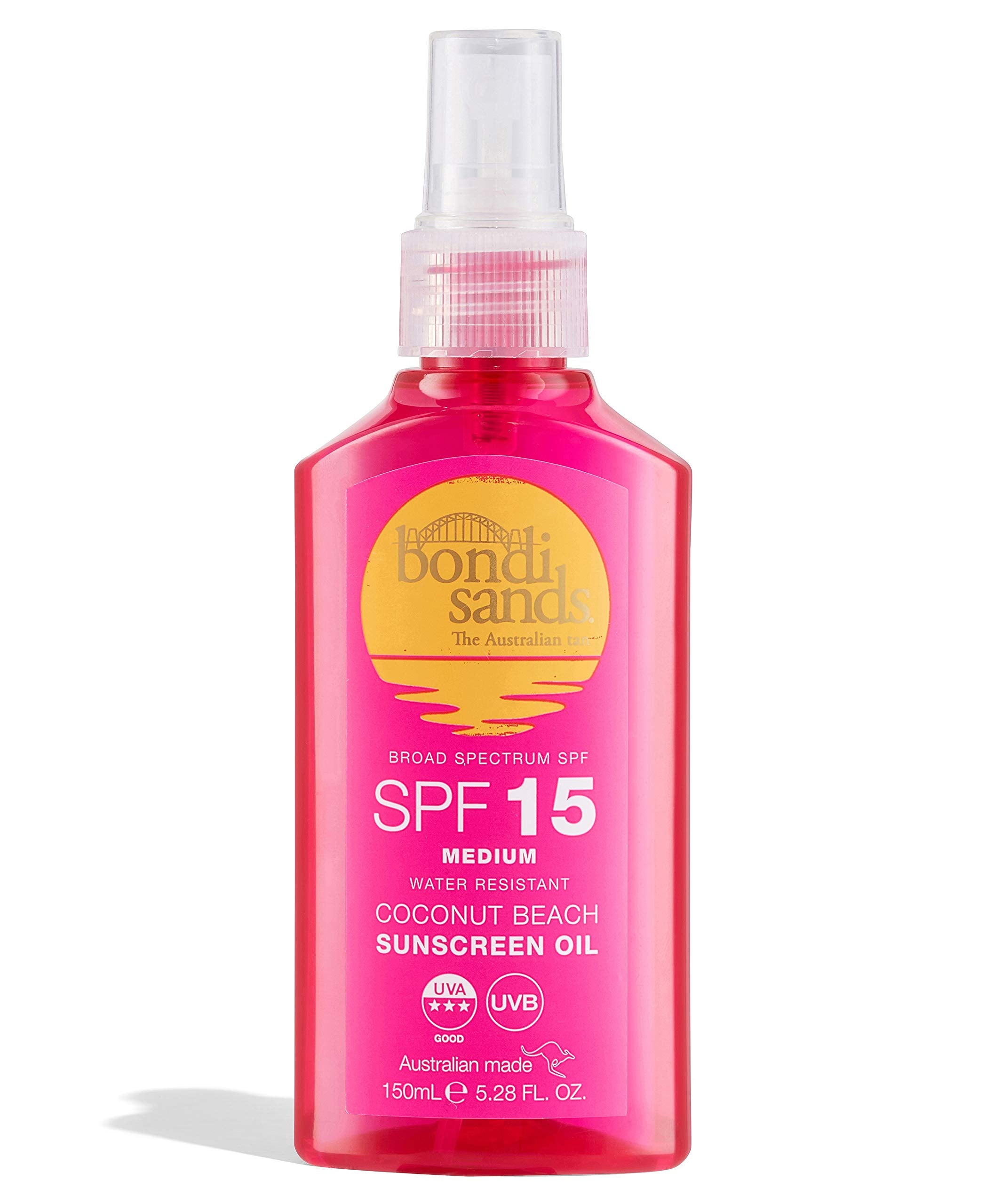 Bondi Sands Sunscreen Oil SPF 15 | Non-Greasy Broad-Spectrum Spray Formula Moisturises, Soothes, & Protects, Water Resistant Up To 2 Hours, Vegan + Cruelty Free, Coconut Beach Scent | 150 mL/5.28 Oz