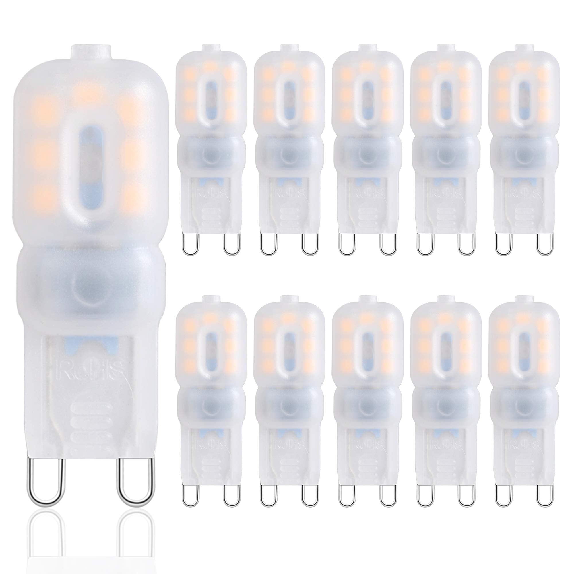 G9 LED Bulbs Warm White 2700K Energy Saving Lamp 2.5W 360 ​​° Degree Beam Angle LED Lamp, Equivalent 30W G9 Halogen Bulbs Energy Class A 10 Pack