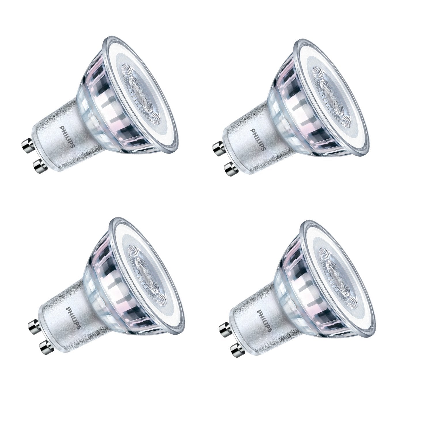 Philips LED Classic GU10 Glass Spot Light, Halogen Replacement, 4.6 W (50 W) - Cool White, Pack of 4