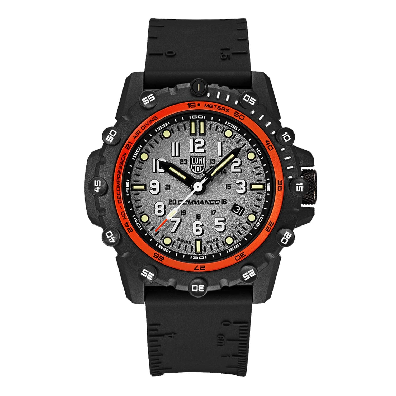 Luminox Commando Frogman XS.3301 Mens Watch 46mm - Military Dive Watch in Black/Grey Date Function 200m Water Resistant Sapphire Glass