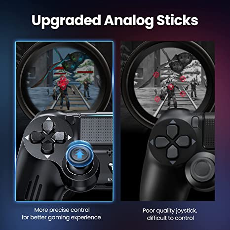 Wireless Controller for PS-4, Compatible with Play-Station 4 PS-4/PS-4 Pro/Window PC Enhanced PS-4 Controller Dualshock 4 with 1000mAh Battery/Touchpad/6-Axis Motion/Share/Headphone Jack/Vibration