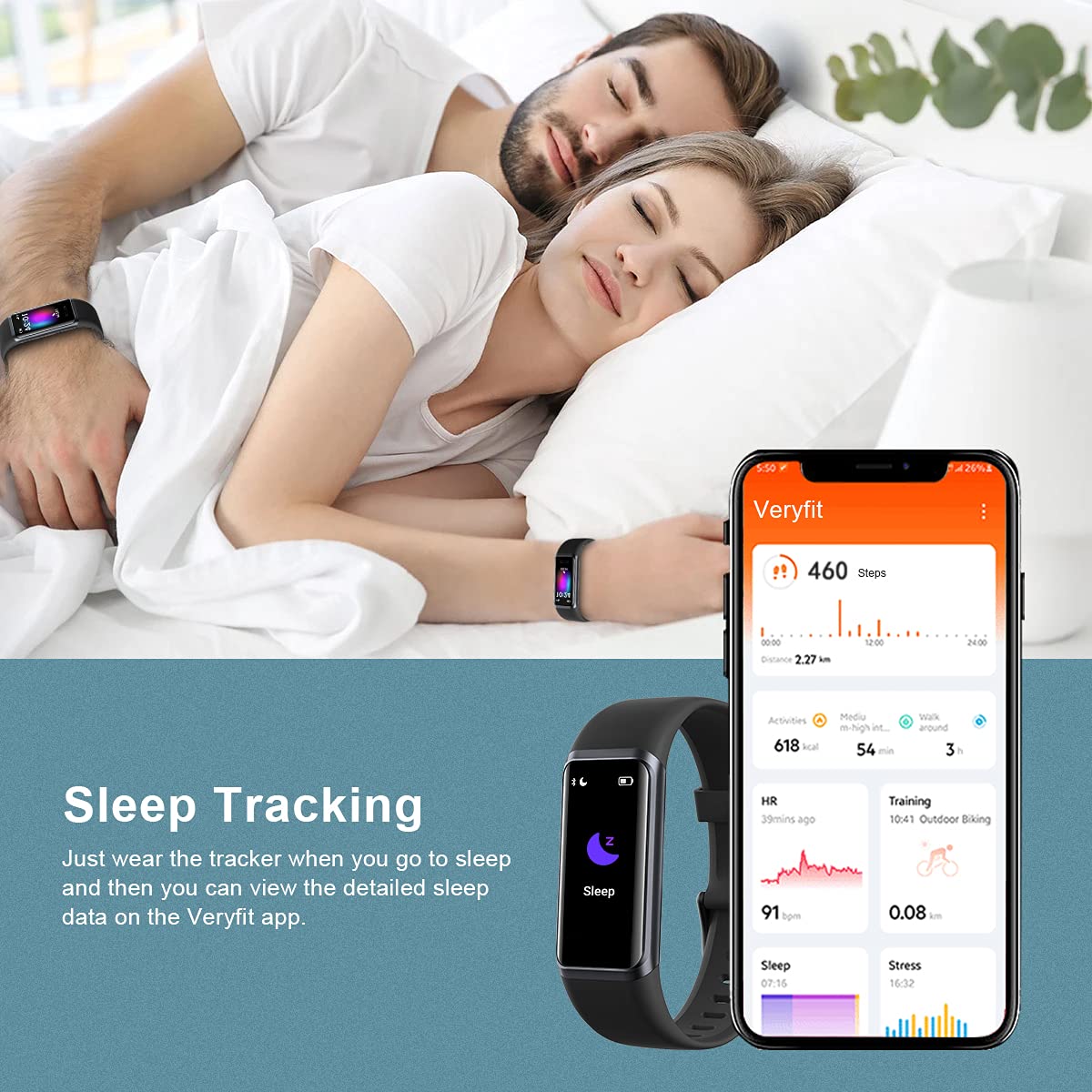 CHEREEKI Fitness Watch, Activity Trackers with Heart Rate Monitor and Sleep Monitor, IP68 Waterproof Smart Watch with Alexa Built-in, Step/Calorie Counter, Pedometer Watch for Women Men (Black)