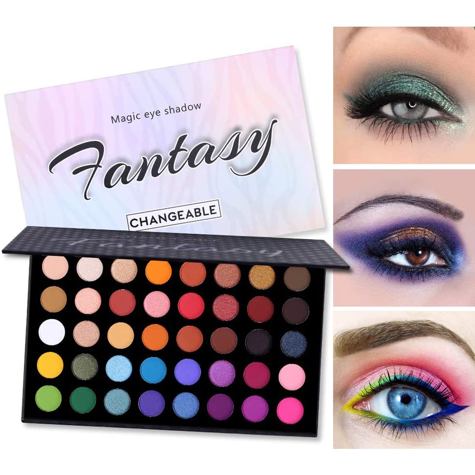 40 Colors High Pigmented Shimmer Matte Eyeshadow Makeup Palette Full Spectrum Artist Glitter Metallic Waterproof Creamy Blendable Eye Shadow Cosmetics