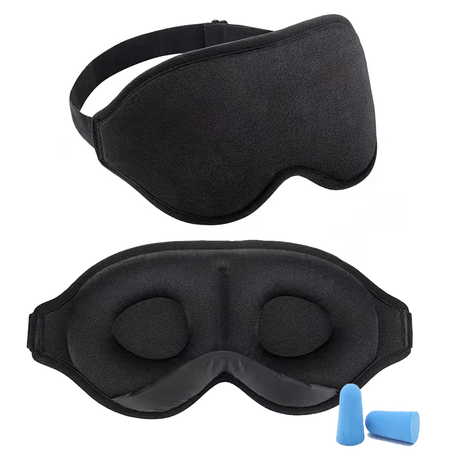 Eye Mask for Sleeping Soft Breathable Eye 3D Contoured Sleep Mask Blindfold Full Blackout Light Sleeping Mask Eye Shade Cover with Adjustable Strap for Travel Nap Yoga