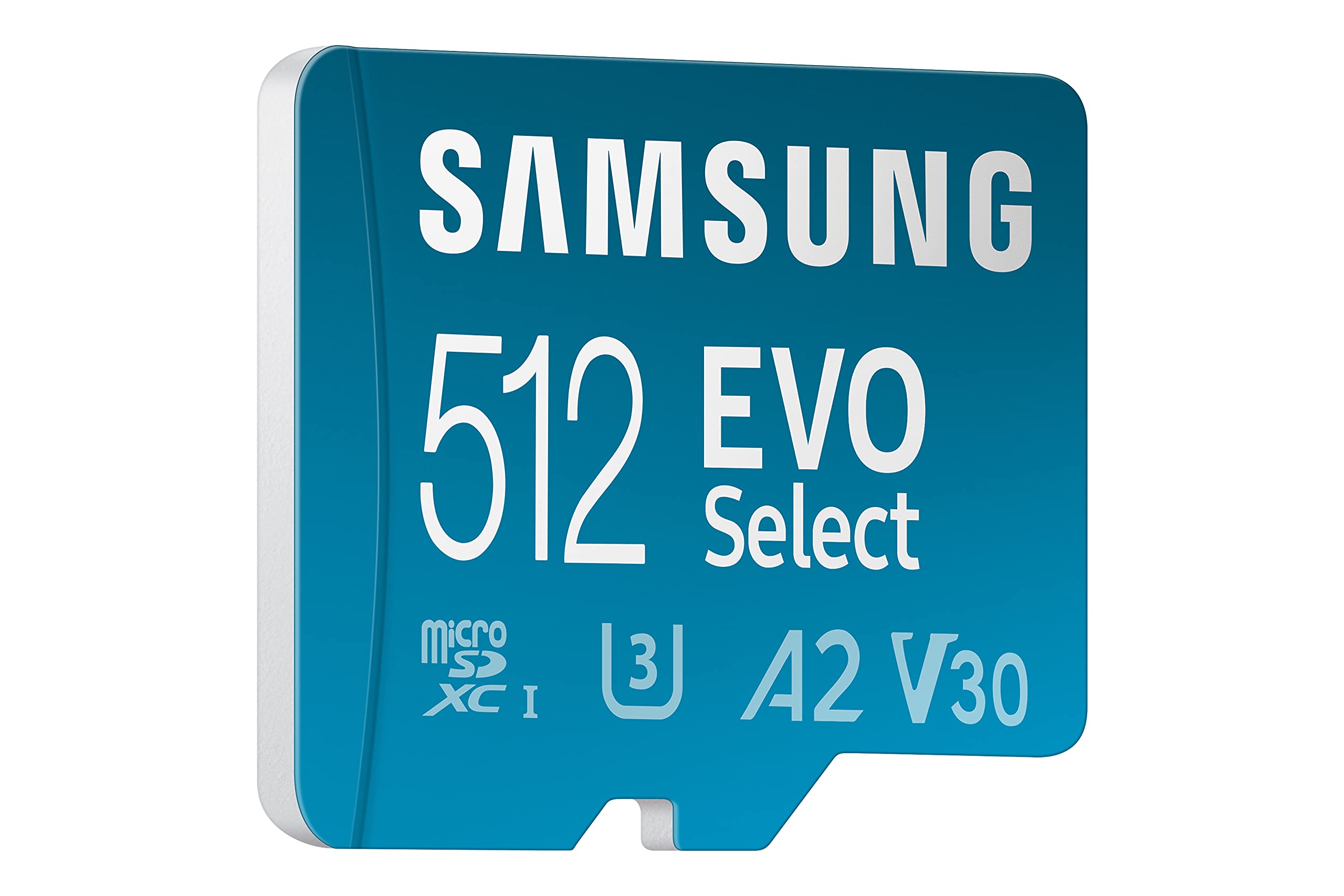 Samsung EVO Select 512GB microSDXC UHS-I U3 130MB/s Full HD & 4K UHD Memory Card inc. SD-Adapter (MB-ME512KA/EU)