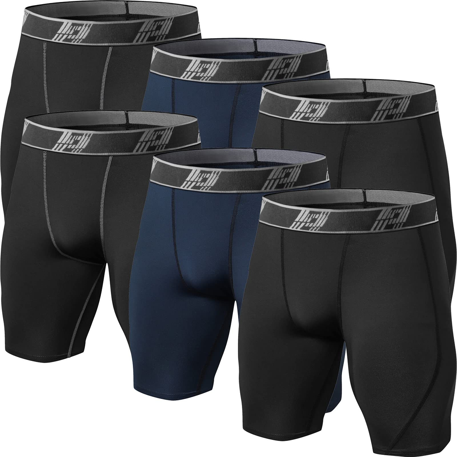 HOPLYNN Men's Long Compression Shorts Cool Dry Sports Tights Sports Undershorts Running Base Layer Shorts