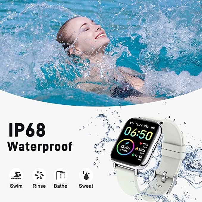 Smart Watch, Fitness Tracker 1.69" Touch Screen Fitness Watch with Heart Rate Sleep Monitor, Step Counter Smart Watch for Men Women Activity Trackers IP68 Waterproof Smartwatch for iOS Android