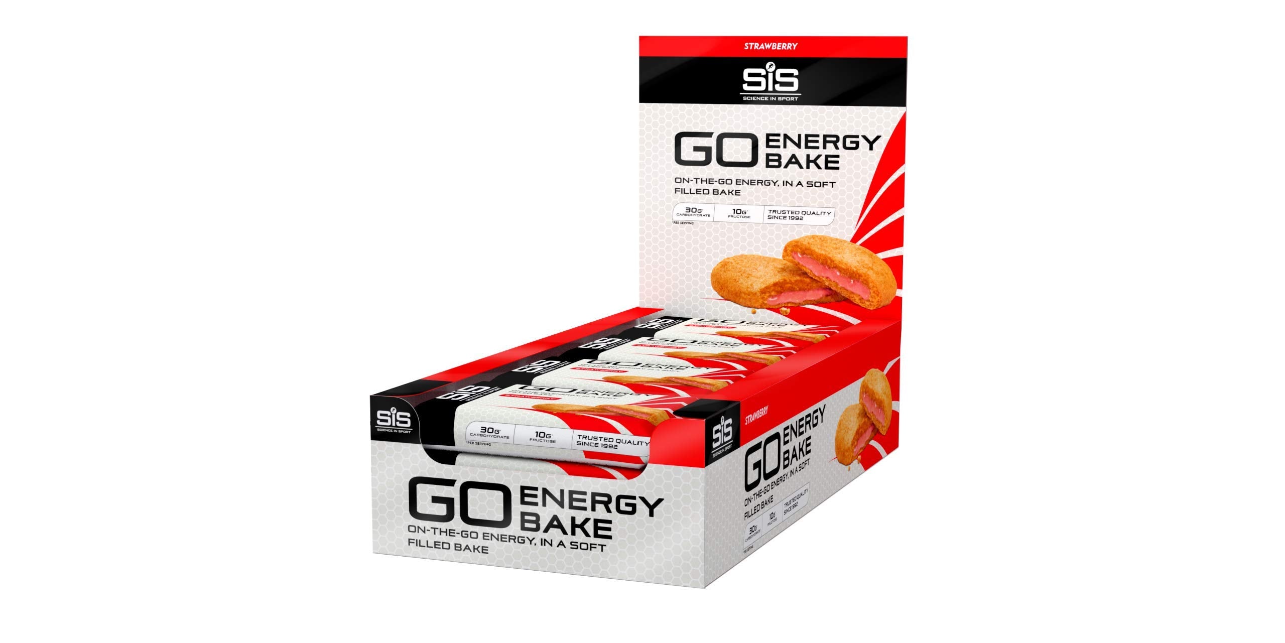 Science in Sport Go Energy Bakes, Delicious High Carb baked Energy Snack for Endurance Athletes. (Strawberry) 12 Bars
