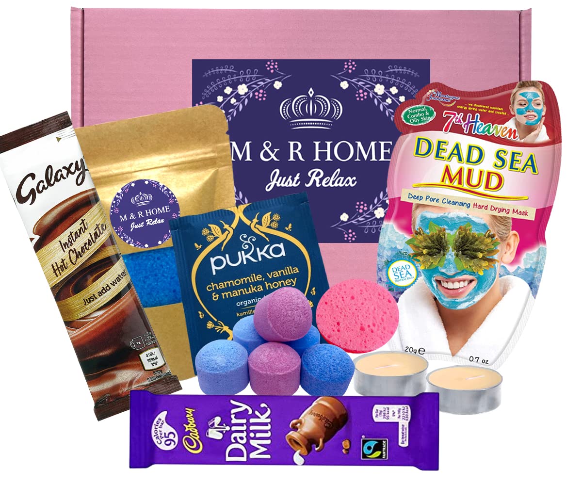 Pamper Gifts for Women | Relaxation Bath Gifts | Pamper hamper for women | Spa gift for teenagers | Made in the UK | Hug in a Box | Care Package for her Birthday | Pick Me Up Gift