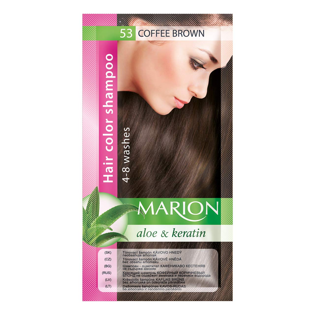 Marion Hair Color Shampoo in Sachet Lasting 4-8 Washes - 53 – Coffee Brown