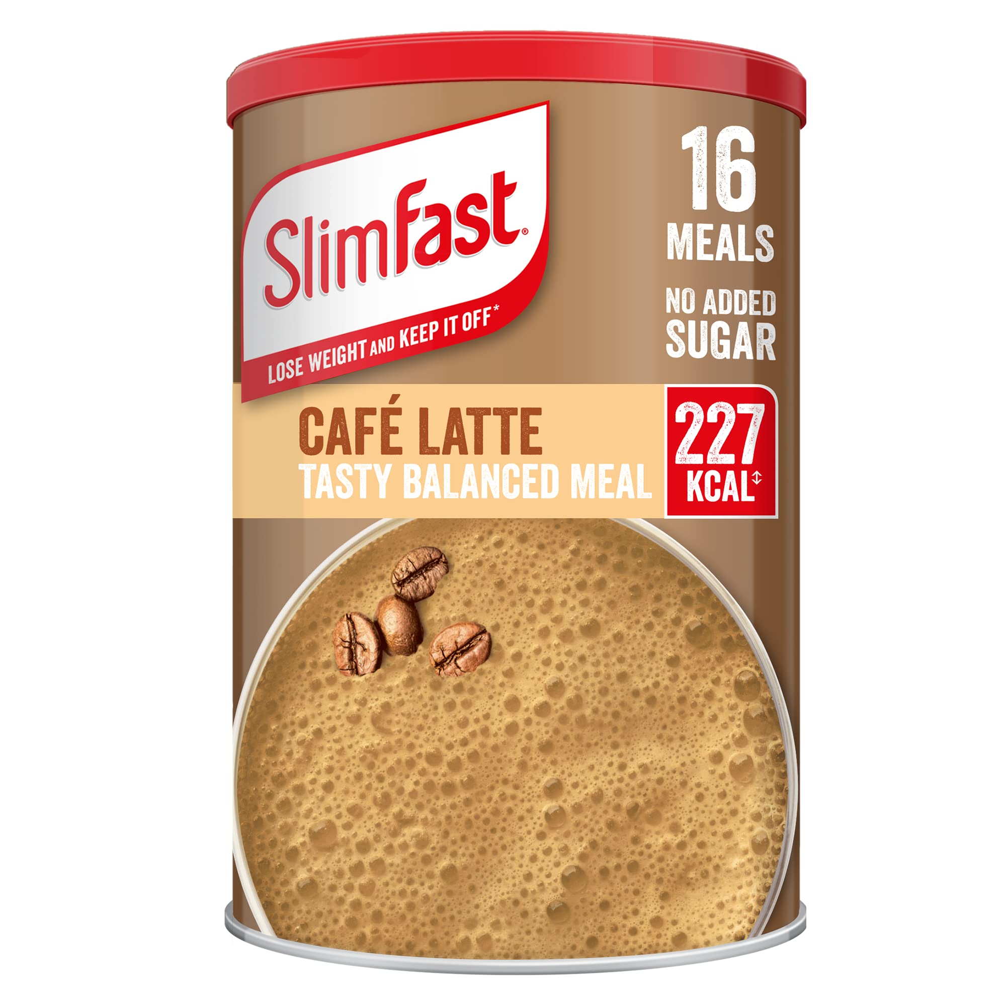 SlimFast Balanced Meal Shake, Healthy Shake for Balanced Diet Plan with Vitamins and Minerals, High in Fibre, Café Latte Flavour, 16 Servings, 584 g
