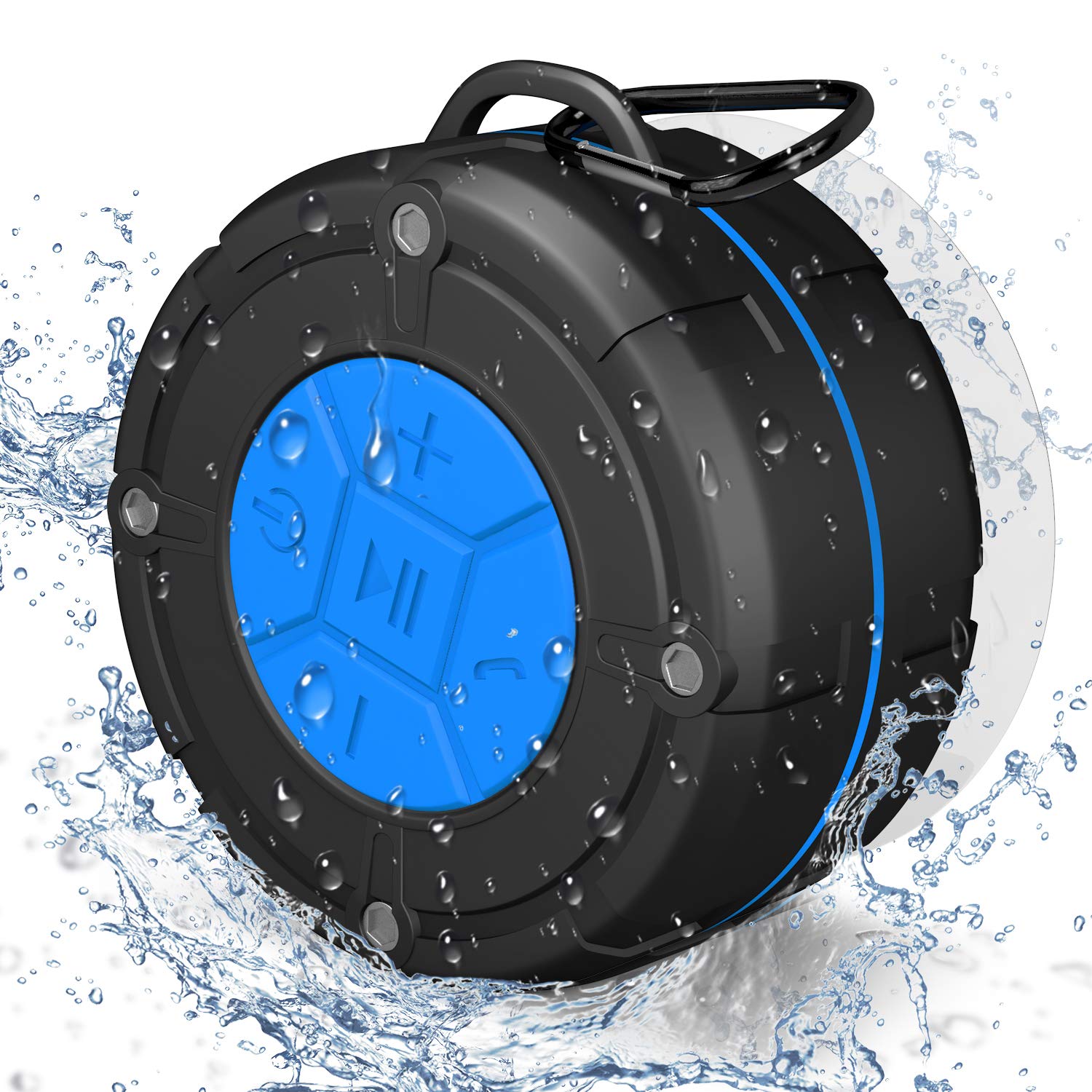 Shower Speaker Bluetooth 5.0, Peyou IPX7 Waterproof Bathroom Shower Radio, Portable Wireless Speaker with Suction Cup, Lould Voice and Rich Bass, Built-in Mic, Mini Speaker Perfect for Outdoor/Gift