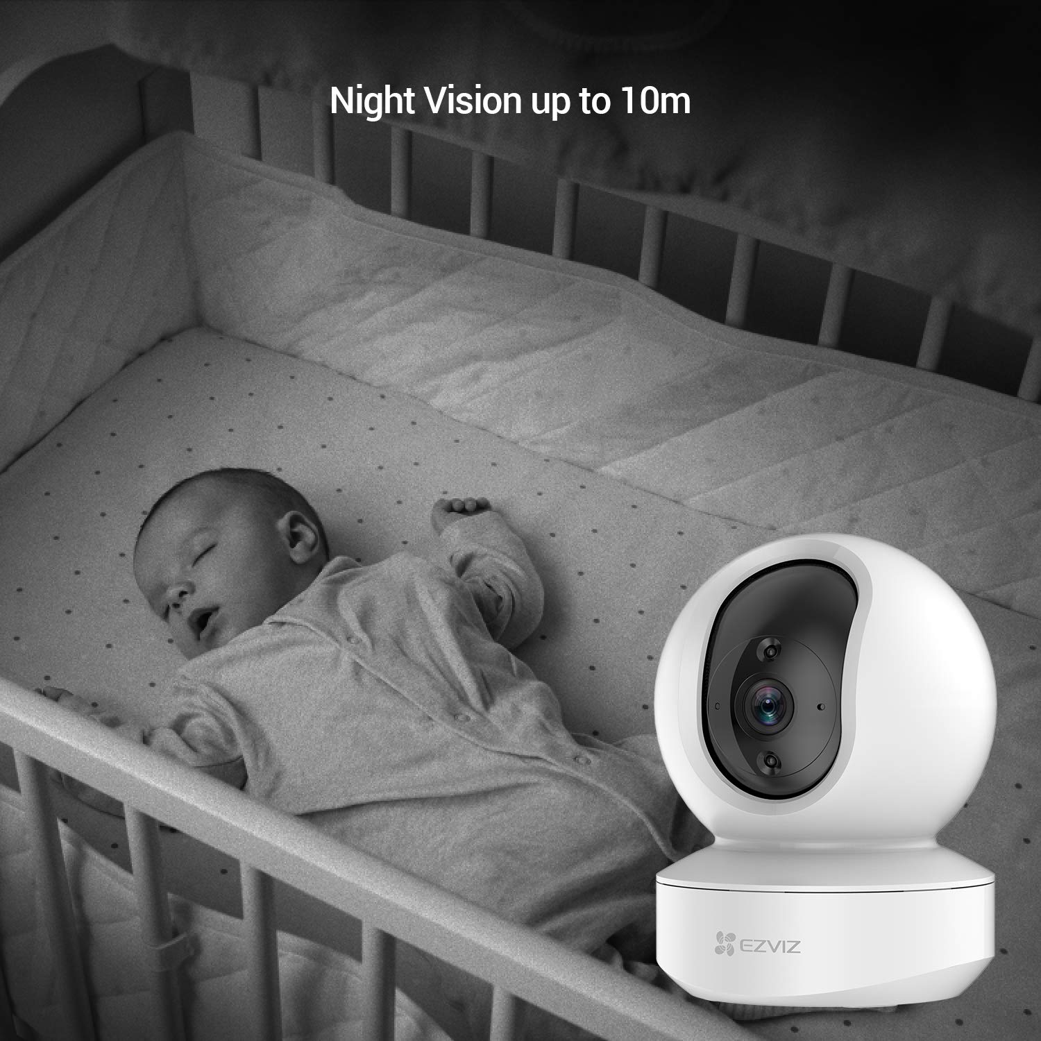 EZVIZ Security Camera Indoor Pan/Tilt, 1080P Baby Pet Monitor with Motion Detection, Auto Tracking, 2-Way Audio, 10m Night Vision, Works with Alexa(TY1)