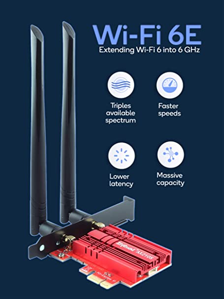 Ziyituod WiFi 6E AX210S PCIE WiFi Card Expands Wi-Fi into 6GHz | Up to 5400Mbps | BT5.2 | Tri-Bands(6GHz/5GHz/2.4GHz) | OFDMA,MU-MIMO,Ultra-Low Latency | Support Windows 10/11 64Bit