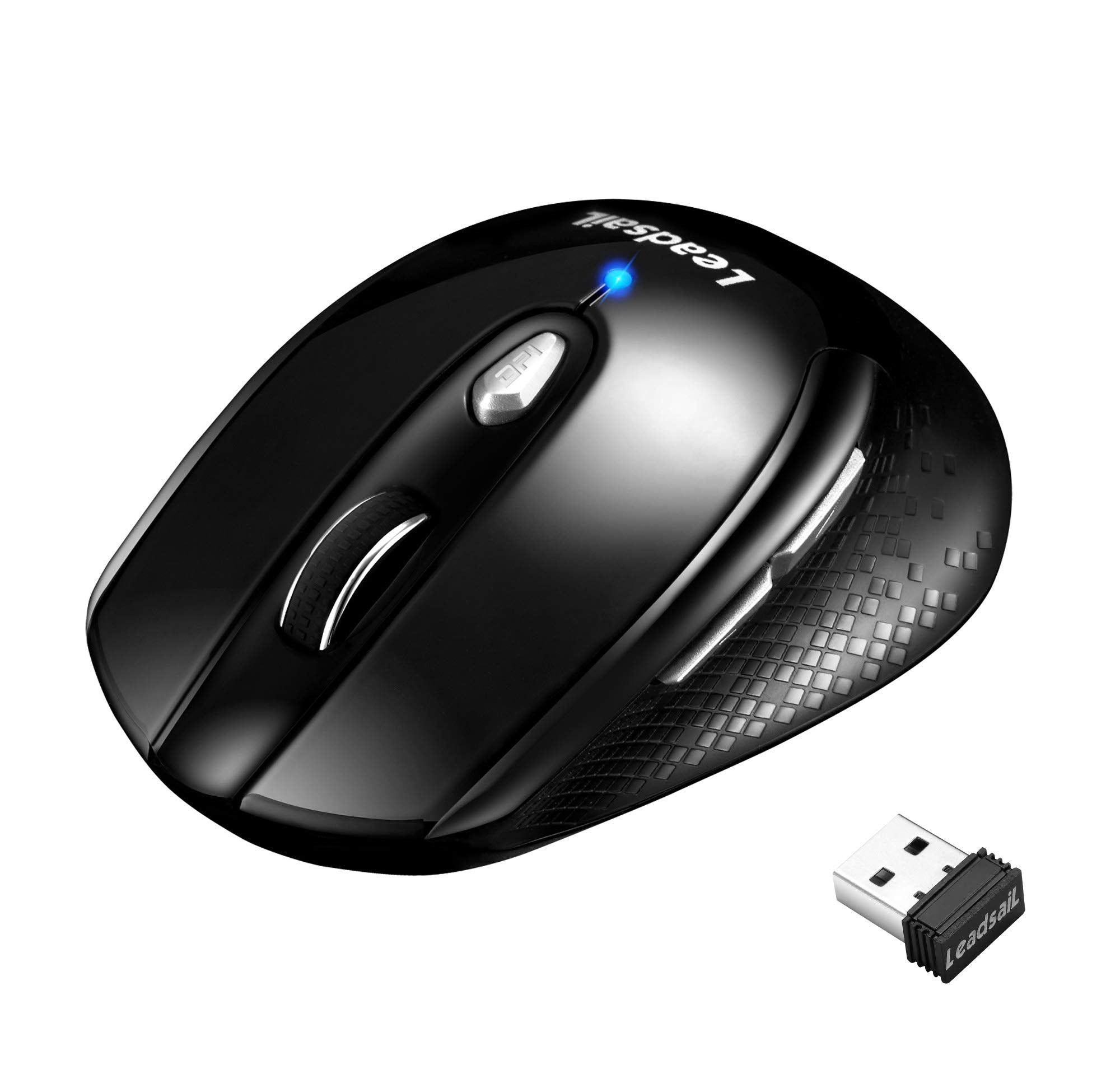 Wireless Mouse for Laptop Silent Cordless USB Mouse Wireless Optical Computer Mouse, 6 Buttons,1600DPI with 3 Adjustable Levels for Windows 10/8/7/XP/Mac/Macbook Pro/Air/HP/Acer