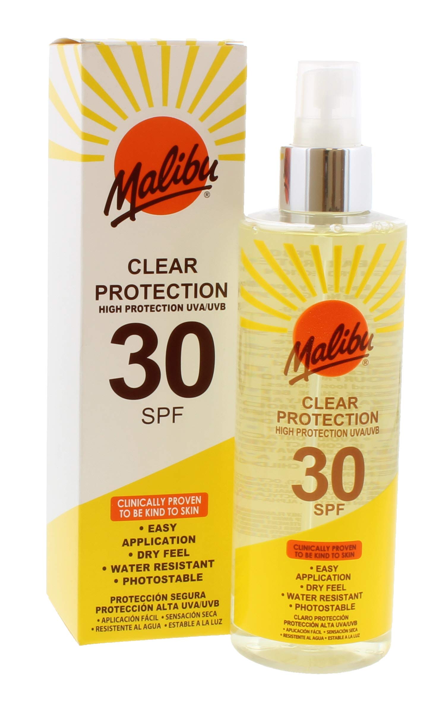 Malibu 250ml SPF 30 Clear Protect Spray,250 ml (Pack of 1)