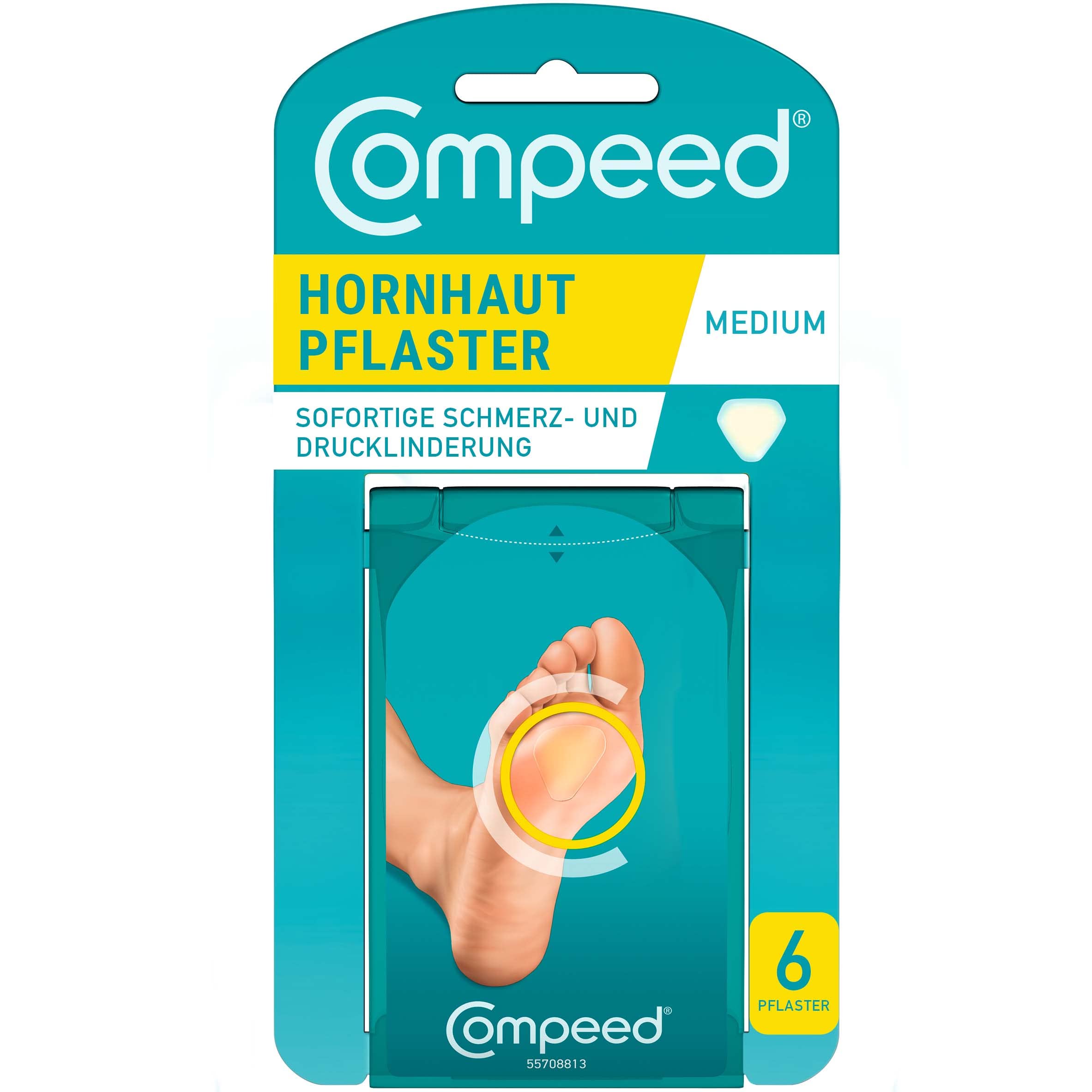 vCompeed Callus Plasters, 6 Hydrocolloid Plasters, Foot Treatment, Fast Natural Callus Removal, Dimensions: 4.4 cm x4.5 cm (packaging may vary)