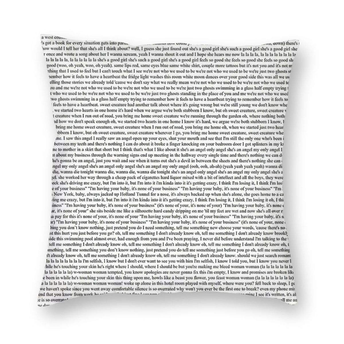 antcreptson Every Lyric from Album Home Decorative Throw Pillow Cases Sofa Couch Cushion Throw Pillow Covers 18x18 Inch